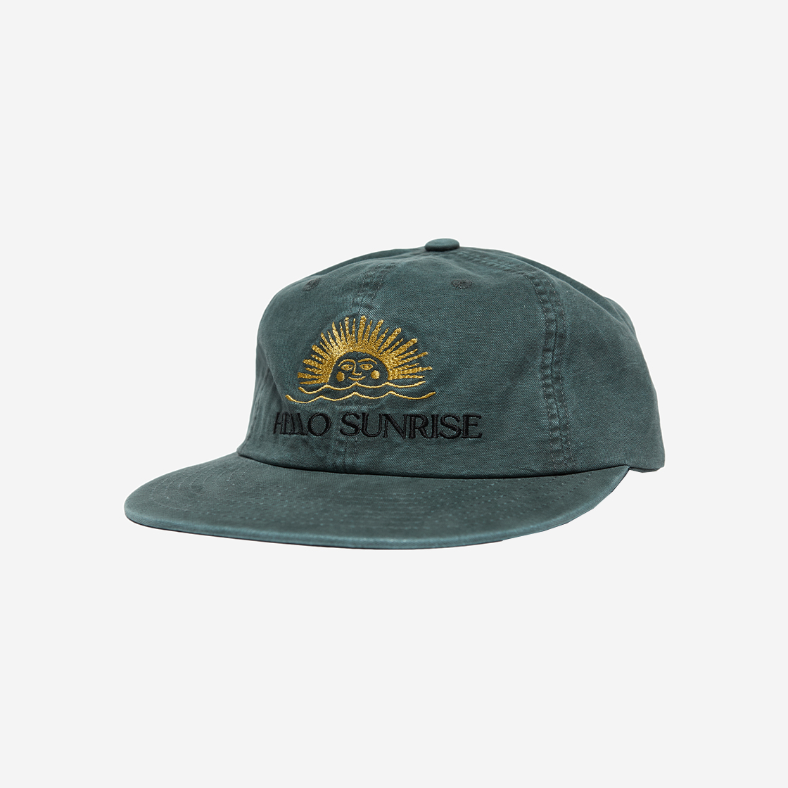 헬로선라이즈 워시드 투톤 로고 6패널 캡 다크 포레스트(Hello Sunrise Washed Two Tone Logo 6Panel Cap Dark Forest) - 2