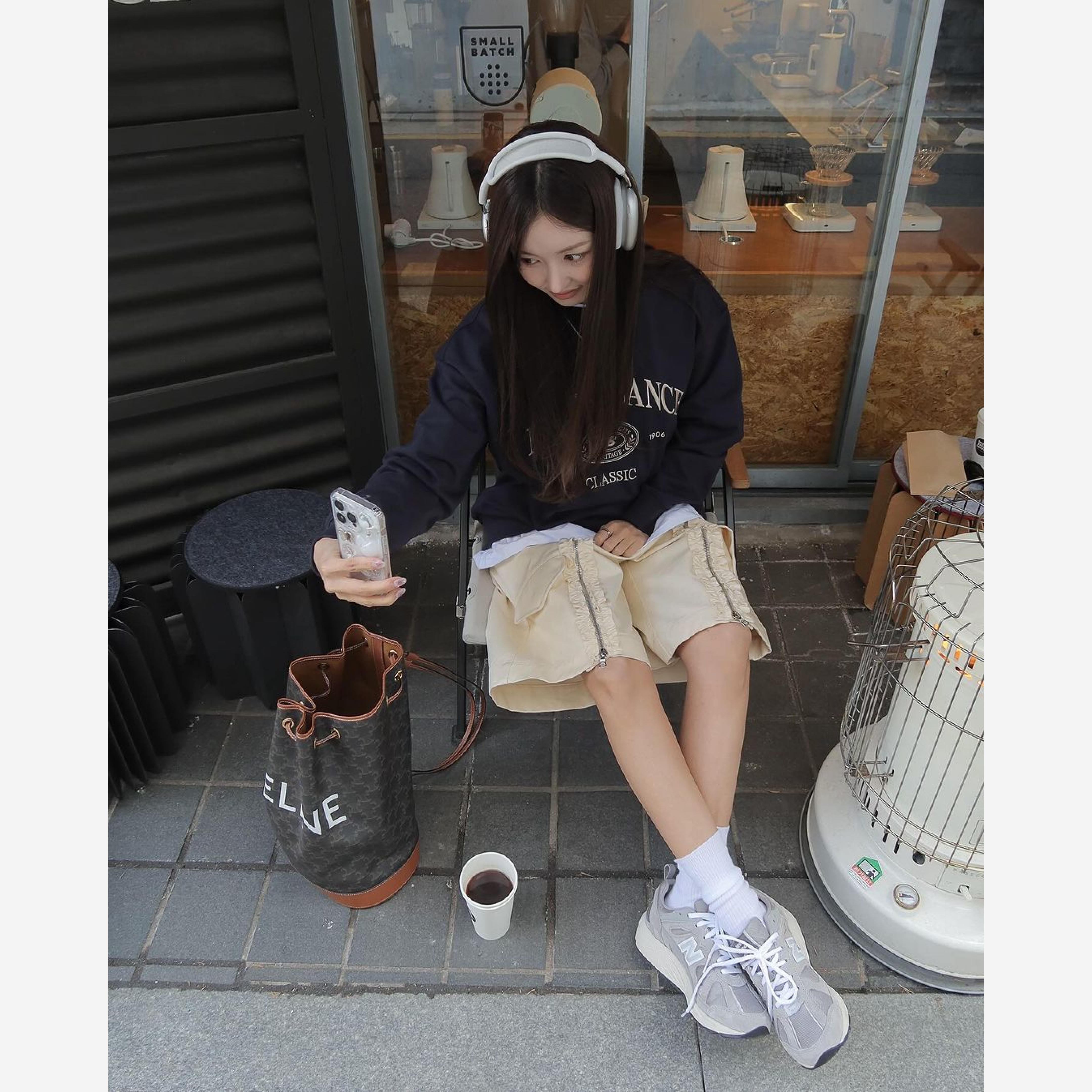 New Balance 878 Gray 착용 스타일 - 3
