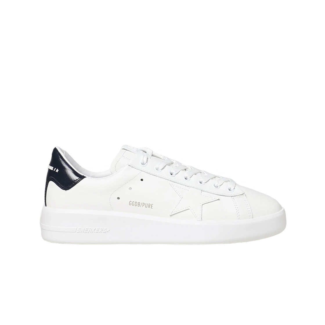 (W) 골든구스 퓨어스타 화이트 블루 샤이니 레더 힐 탭 스니커즈((W) Golden Goose Purestar White Blue Shiny Leather Heel Tab Sneakers) - 1