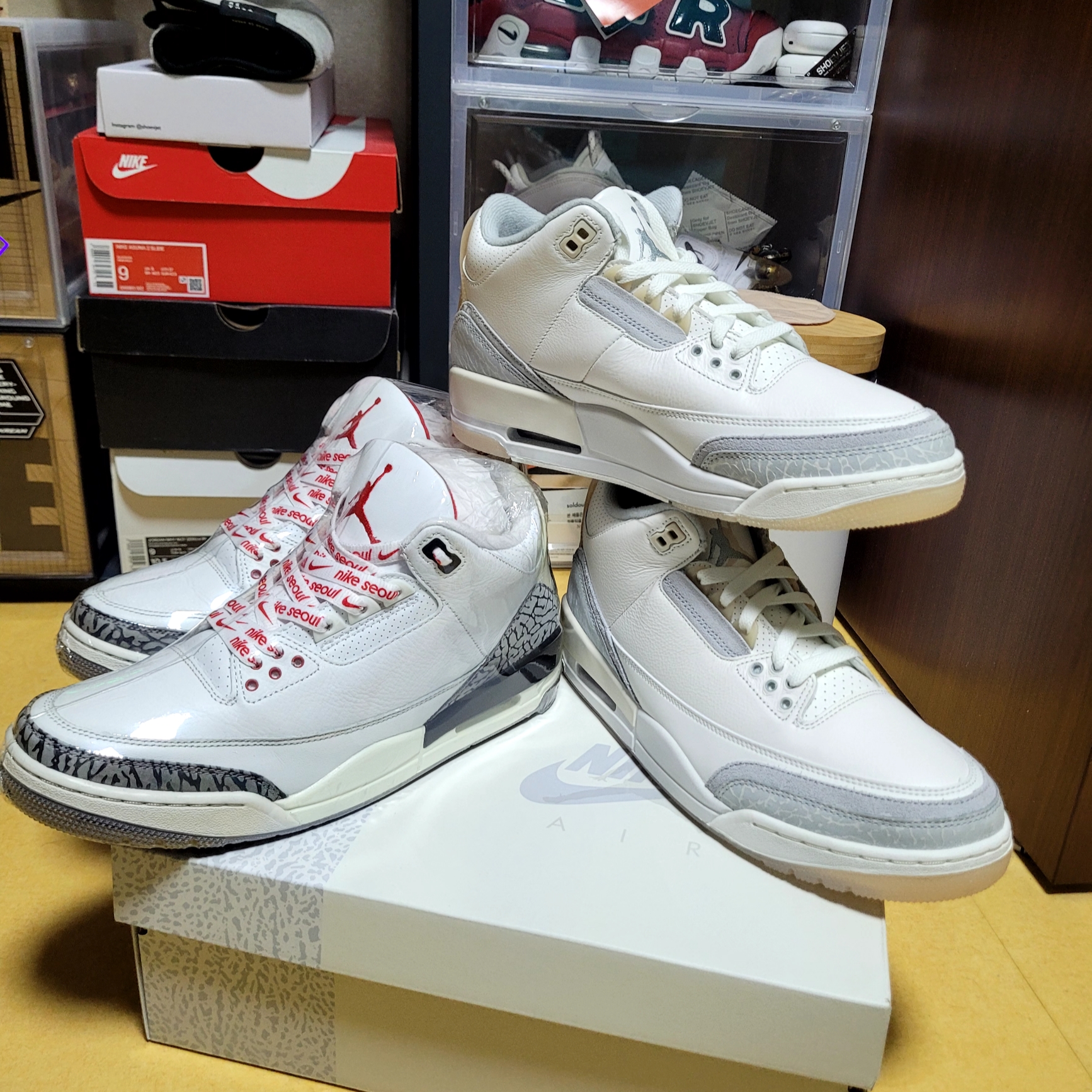 Jordan 3 Retro Craft Ivory, Jordan 3 Retro White Cement Reimagined 착용 스타일