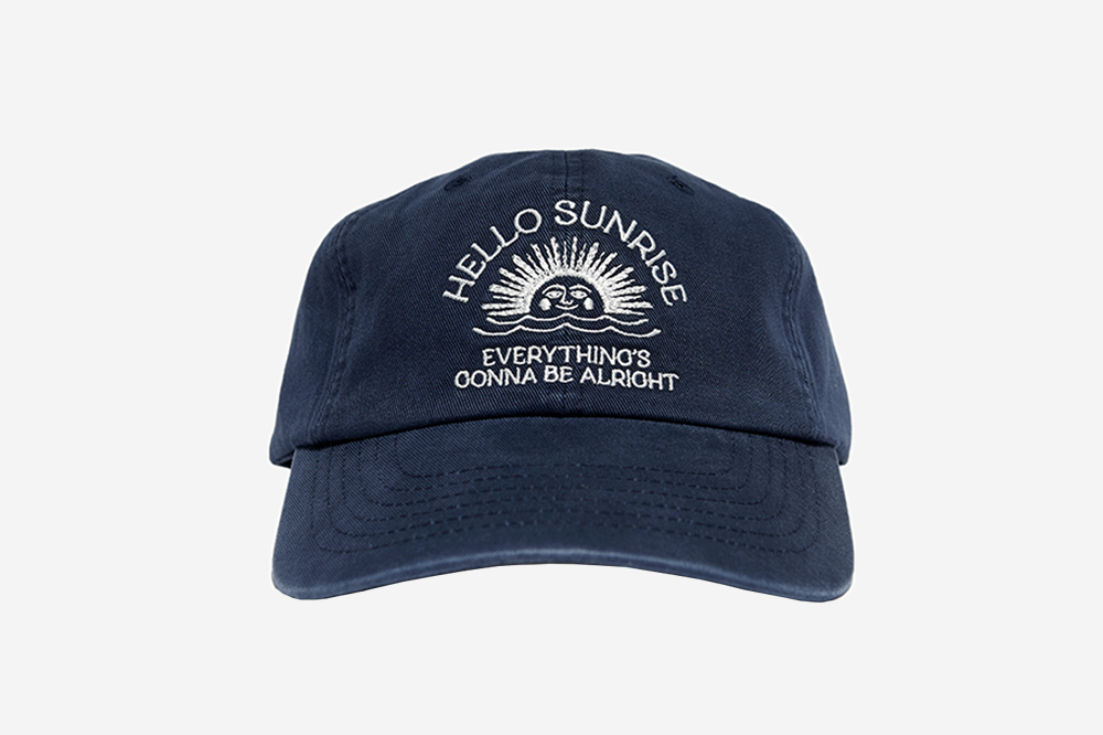 헬로선라이즈 워시드 빈티지 아치 로고 볼 캡 네이비 | Hello
