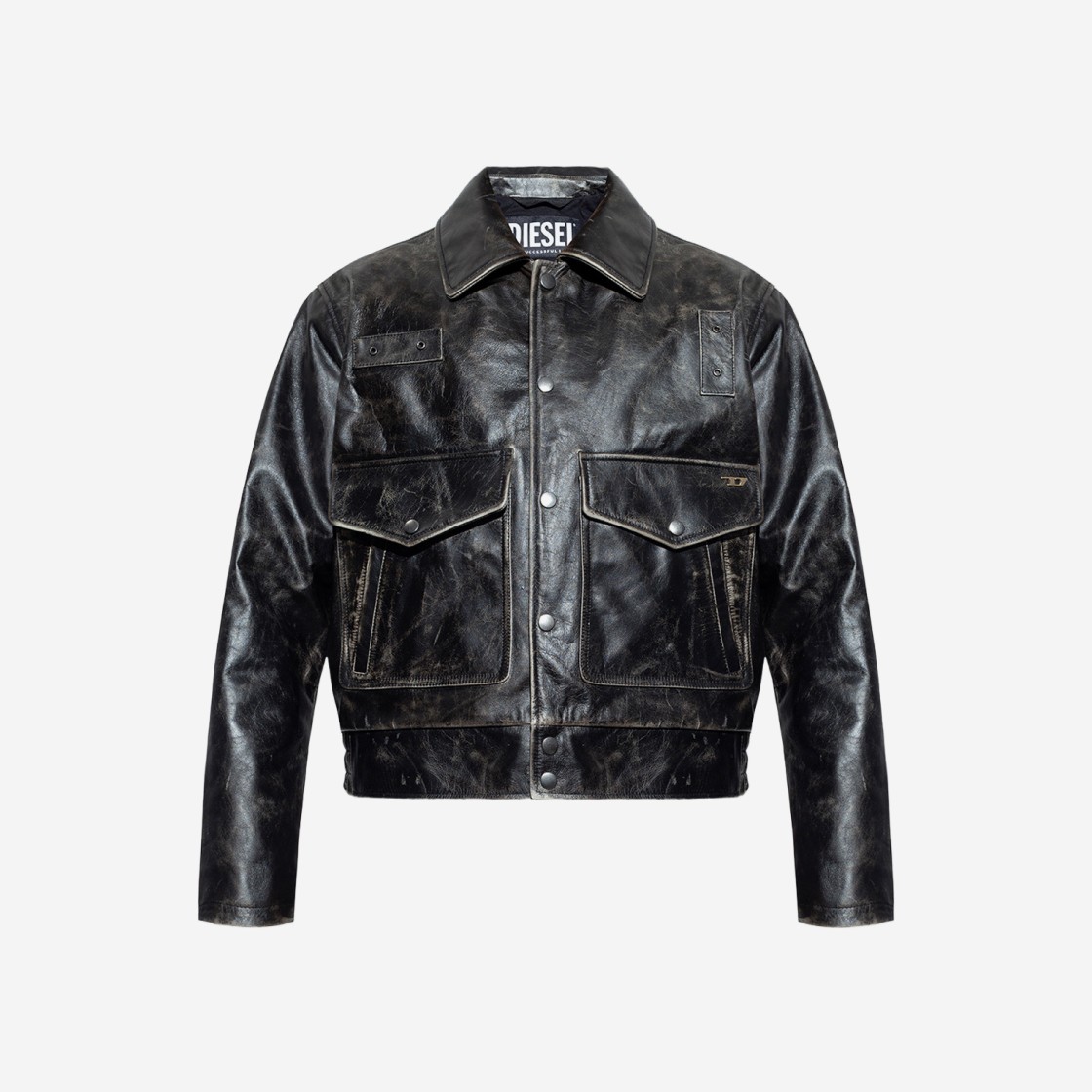 Diesel L-Muddy Leather Jacket Black 상세 이미지 1