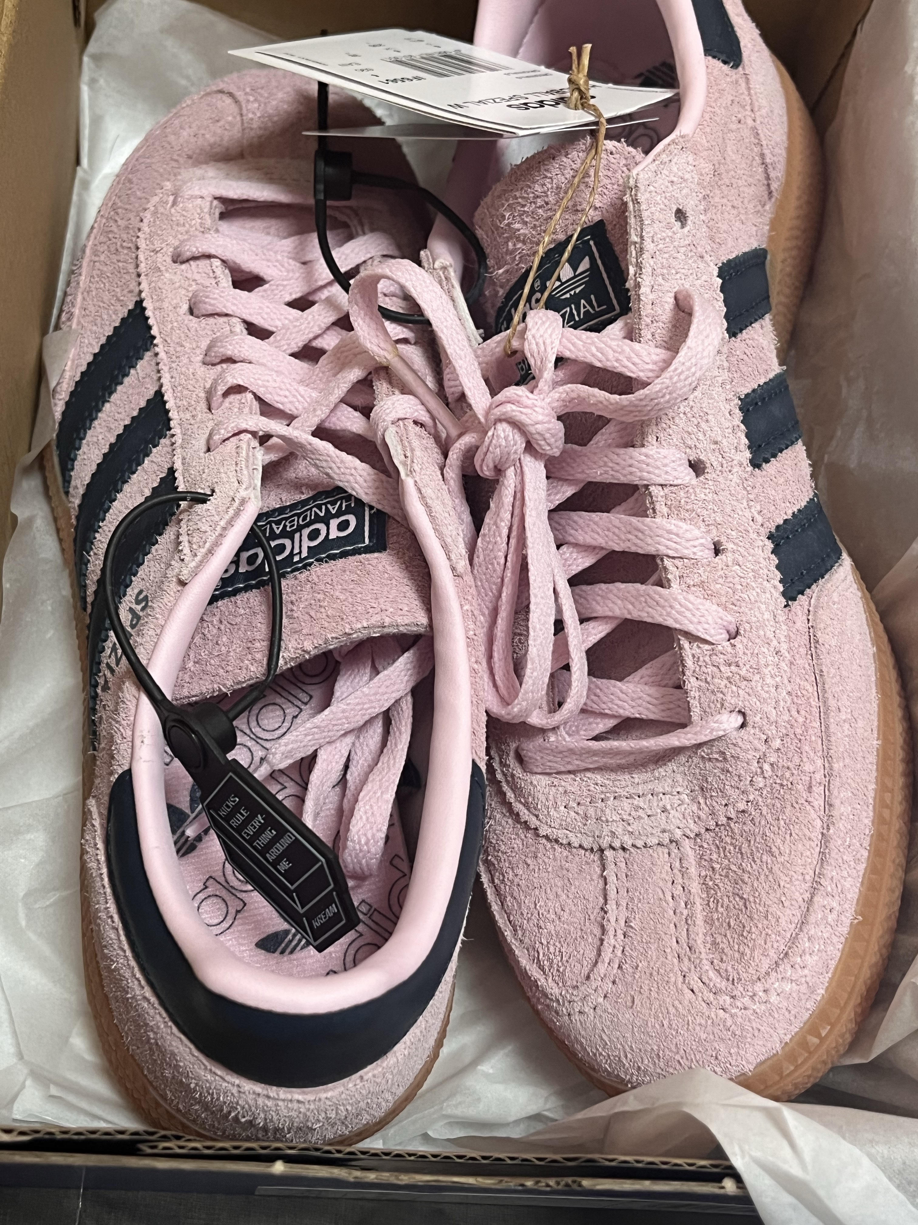 (W) Adidas Spezial Handball Clear Pink 착용 스타일 - 3