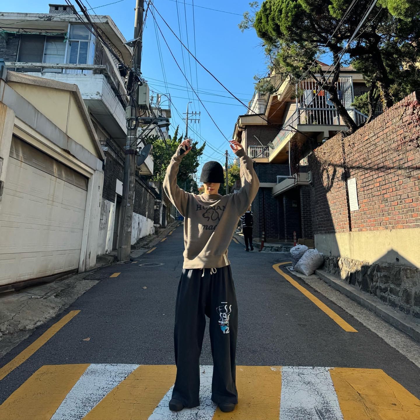 Human Made Tsuriami Sweatshirt Green 착용 스타일 - 7