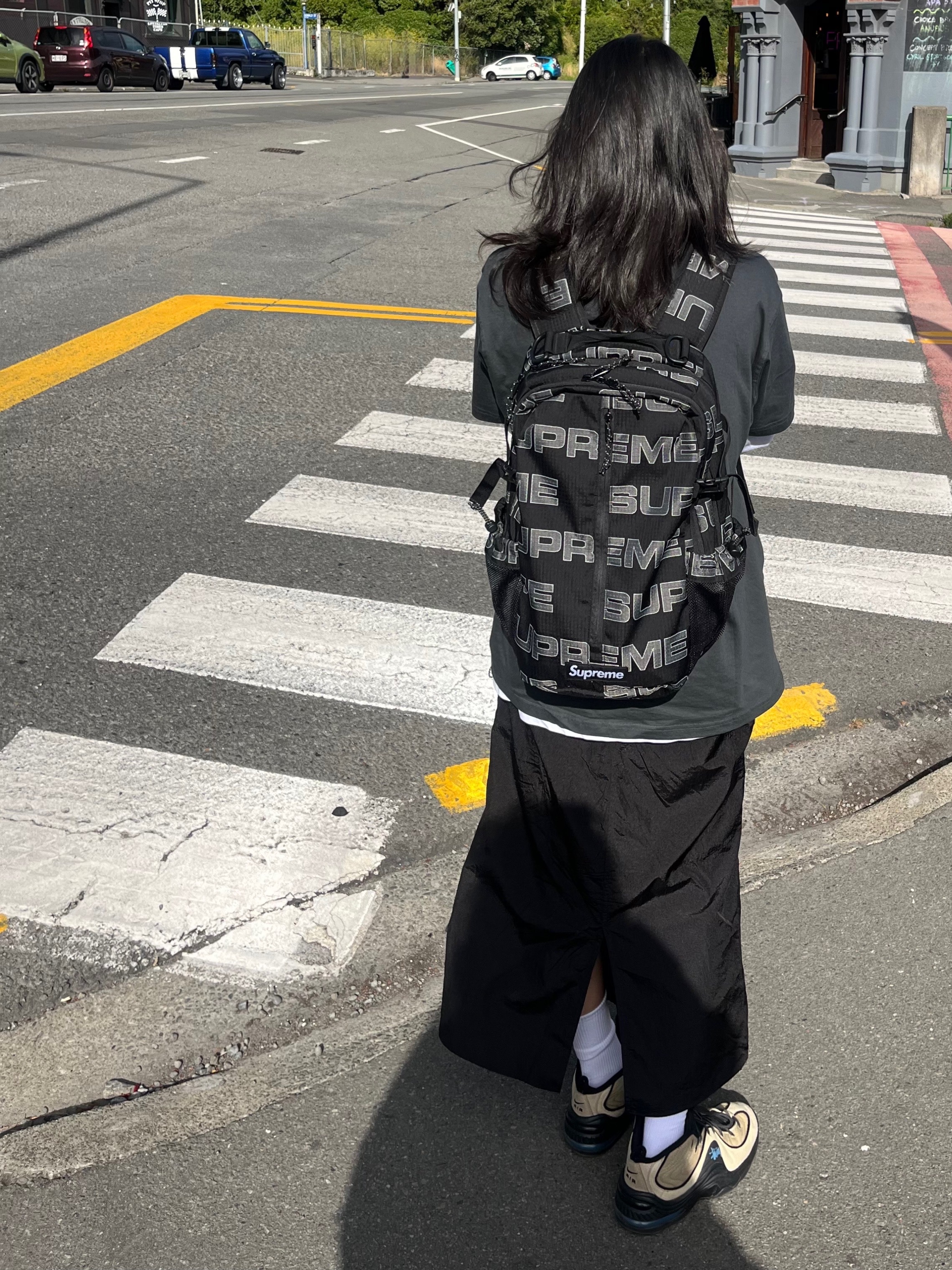 Supreme Backpack Black - 21FW, Nike x Stussy Air Penny II Rattan and Limestone 착용 스타일