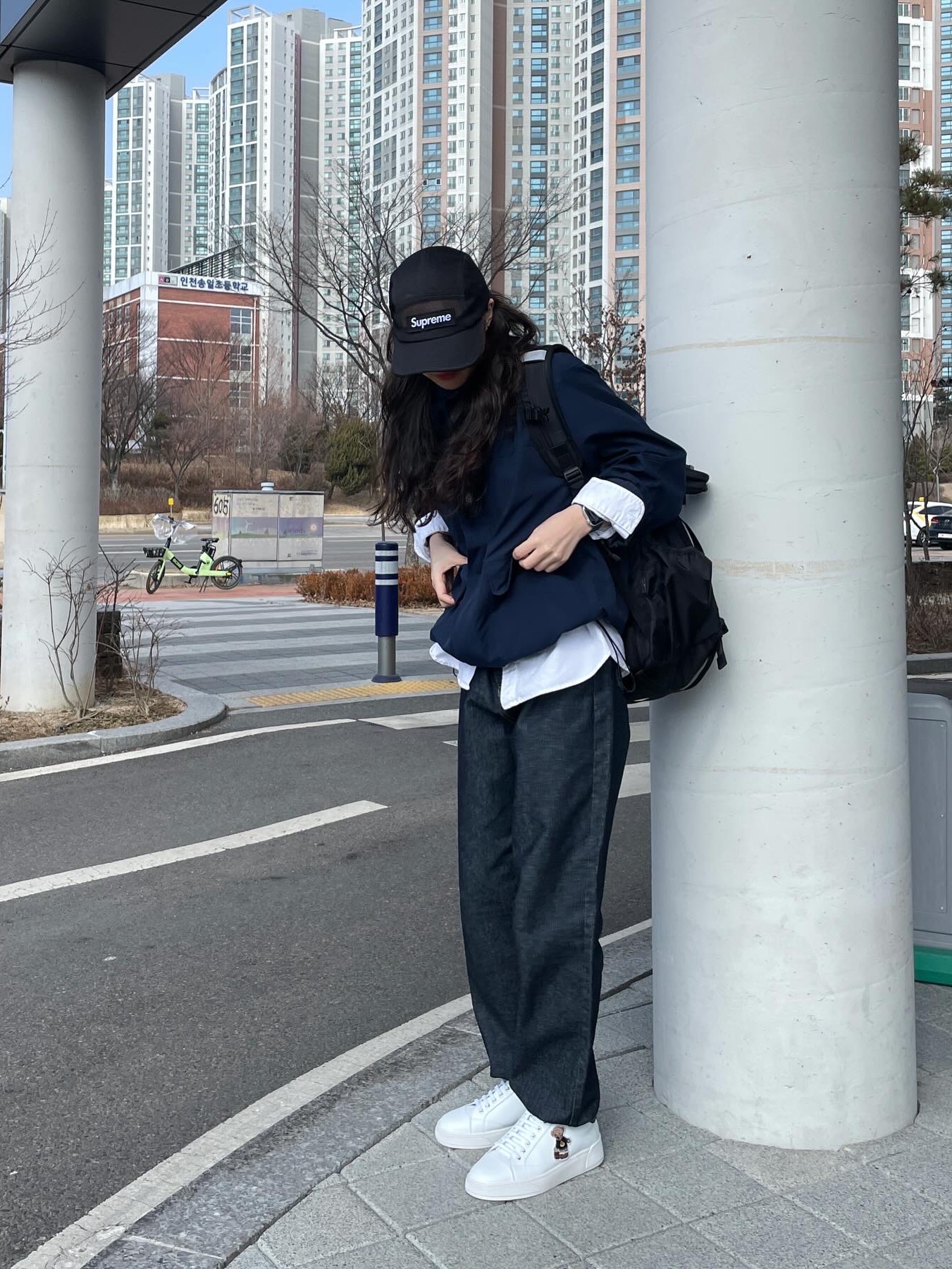 Supreme Mesh Cordura Camp Cap Black - 23SS 착용 스타일 - 2