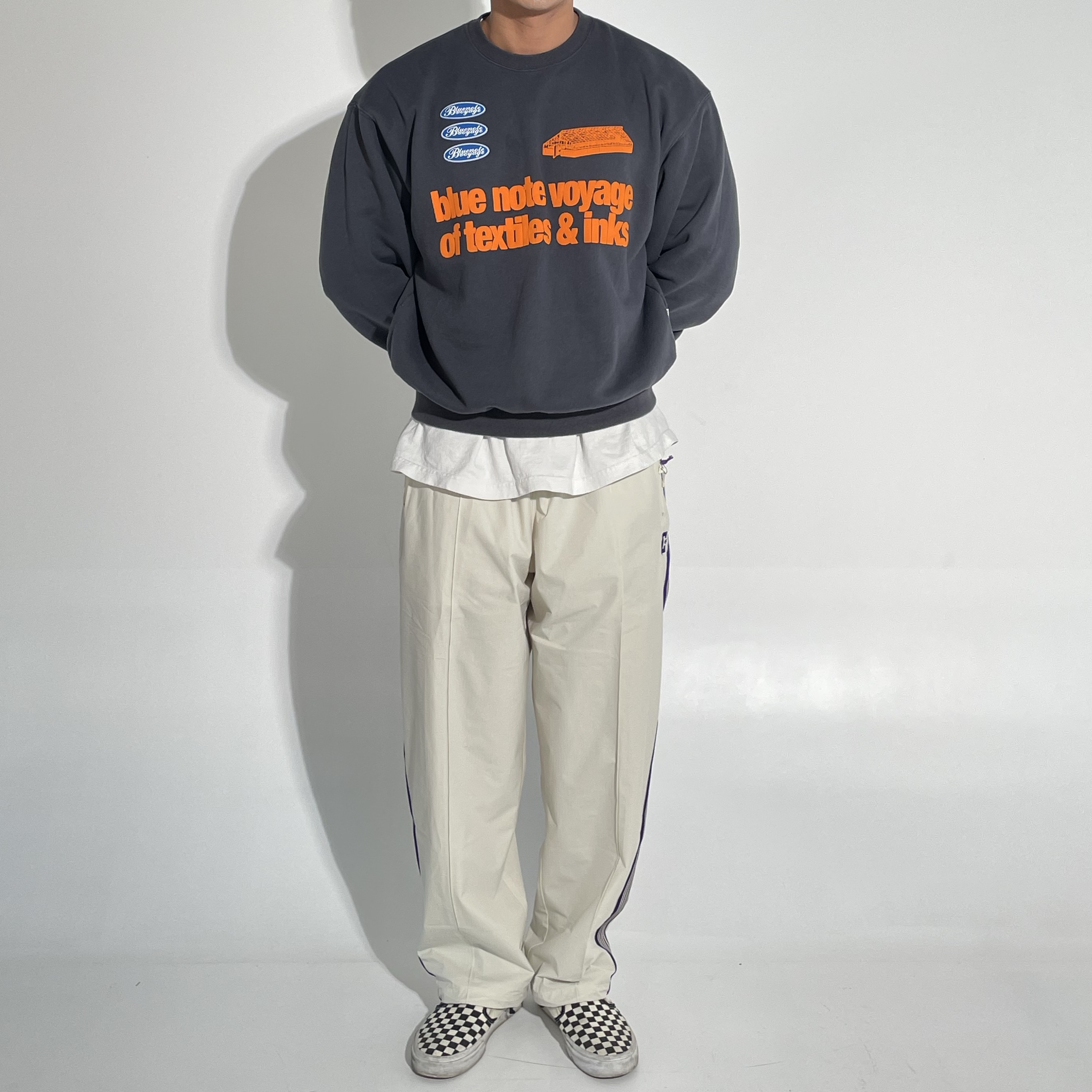 Needles H.D. Track Pants Poly Smooth Ivy Green, Needles x DC Shoes Track Pants Poly Ripstop Ivory 착용 스타일 - 7