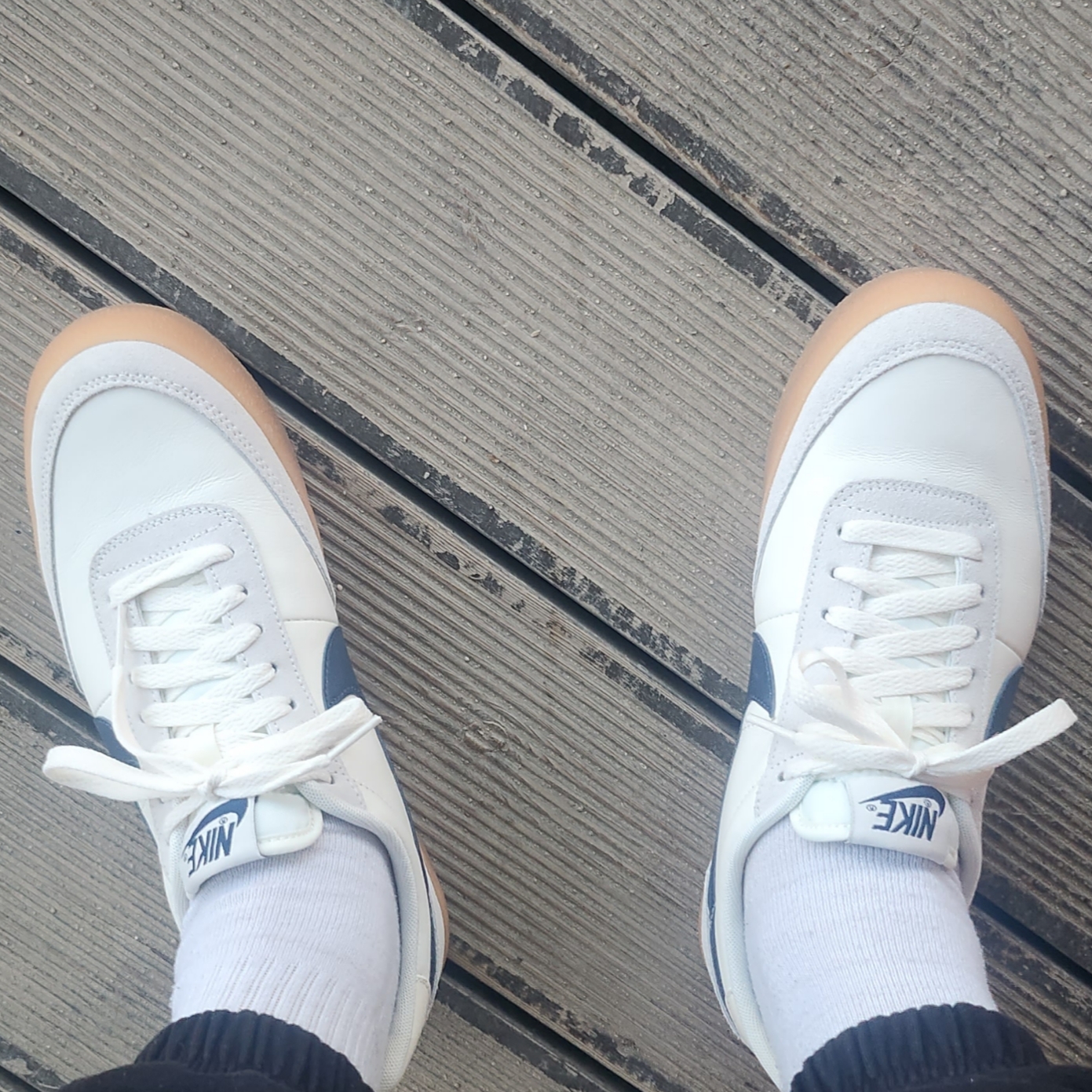 Nike x J.Crew Killshot 2 Sail Midnight Navy 착용 스타일