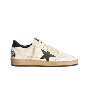 Golden Goose Ball Star White Black Leather Heel Tab Sneakers