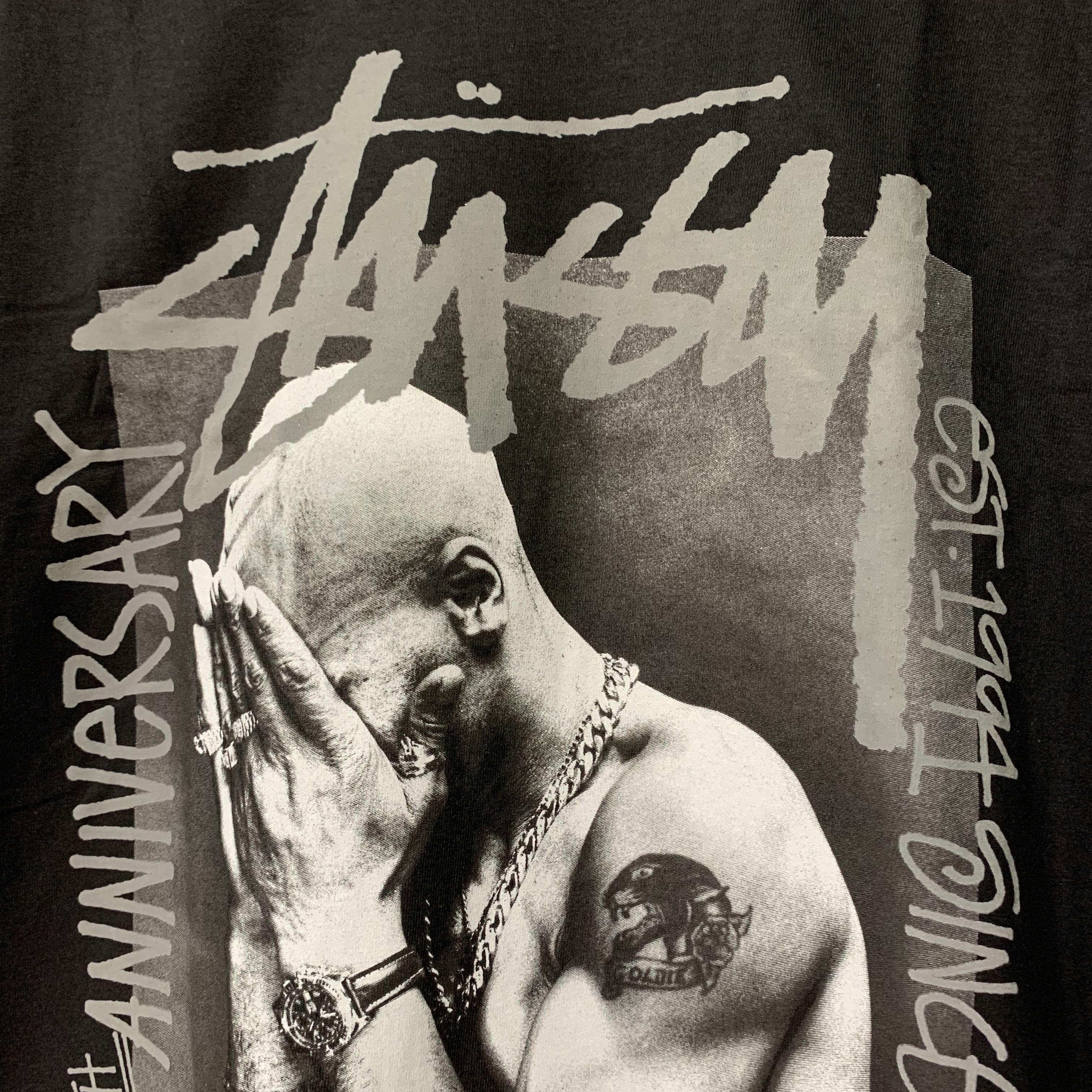 Stussy x Goldie Metalheadz 30 T-Shirt Black 착용 스타일
