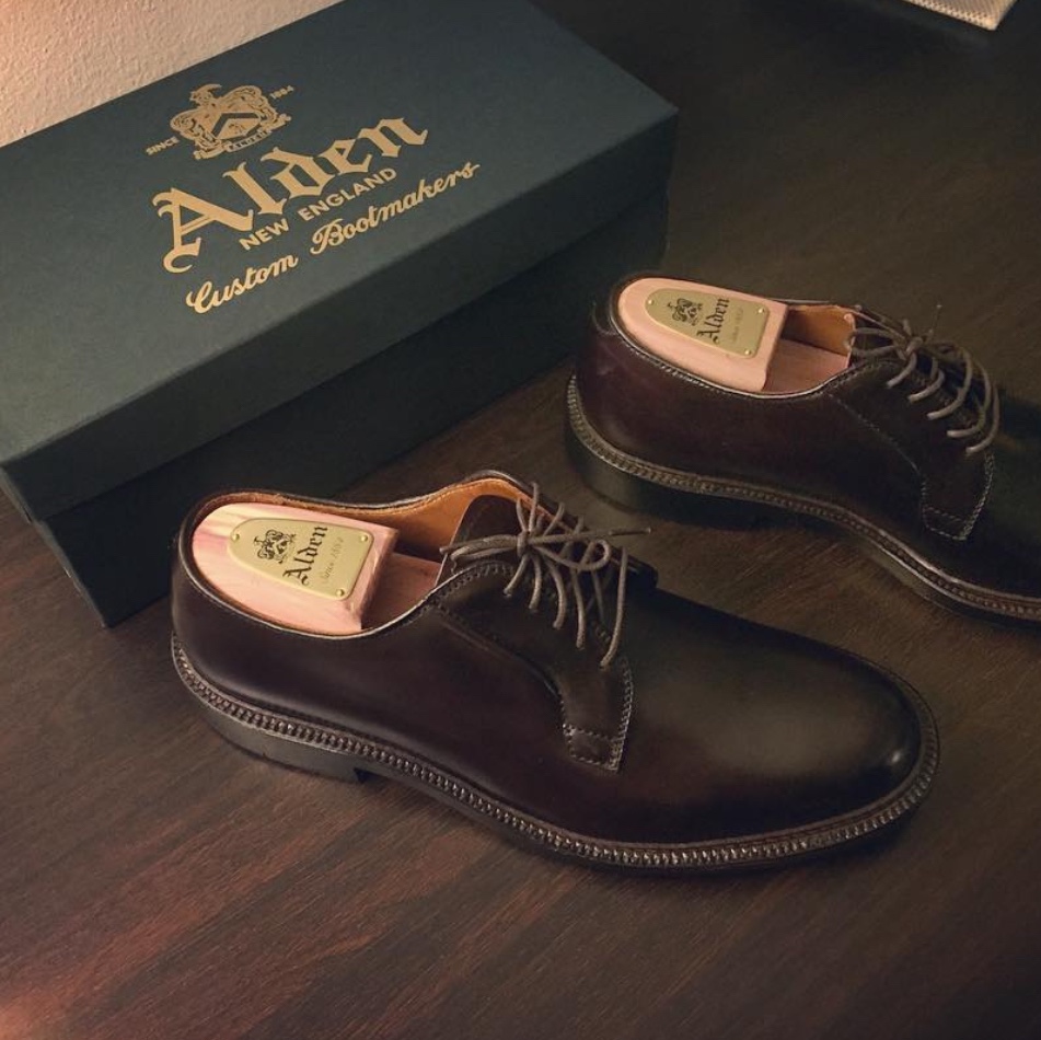 Alden 990 Cordovan Plain Toe Blucher Oxford Burgundy - E, Alden 990 Cordovan Plain Toe Blucher Oxford Burgundy - D 착용 스타일