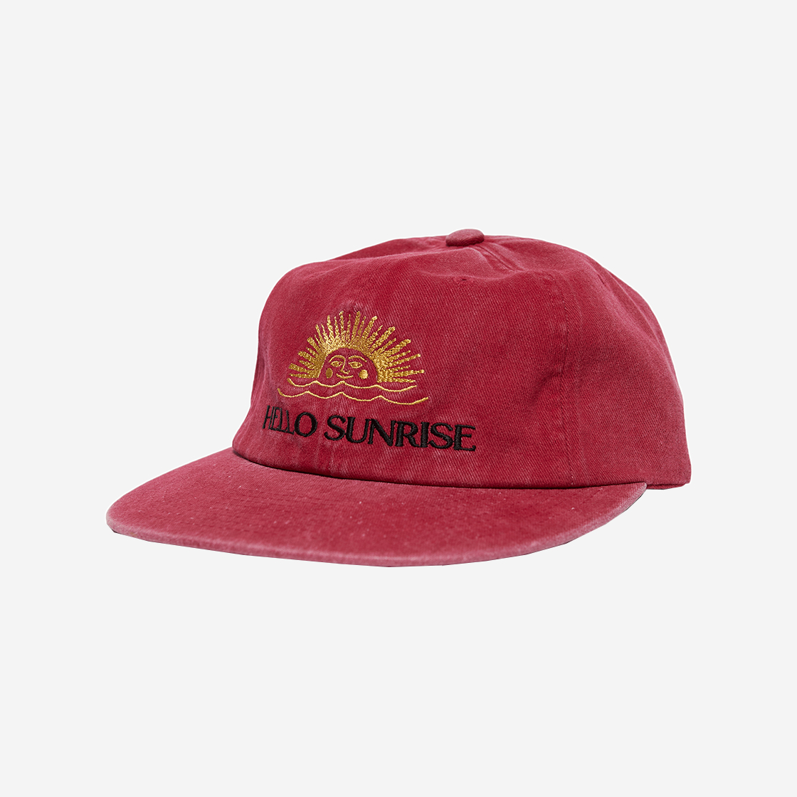 Hello Sunrise★Washed Two Tone Logo 6panel Cap_Pink 헬로선라이즈 워시드 투톤 로고 6패널 캡 빈티지 레드 | Hello
