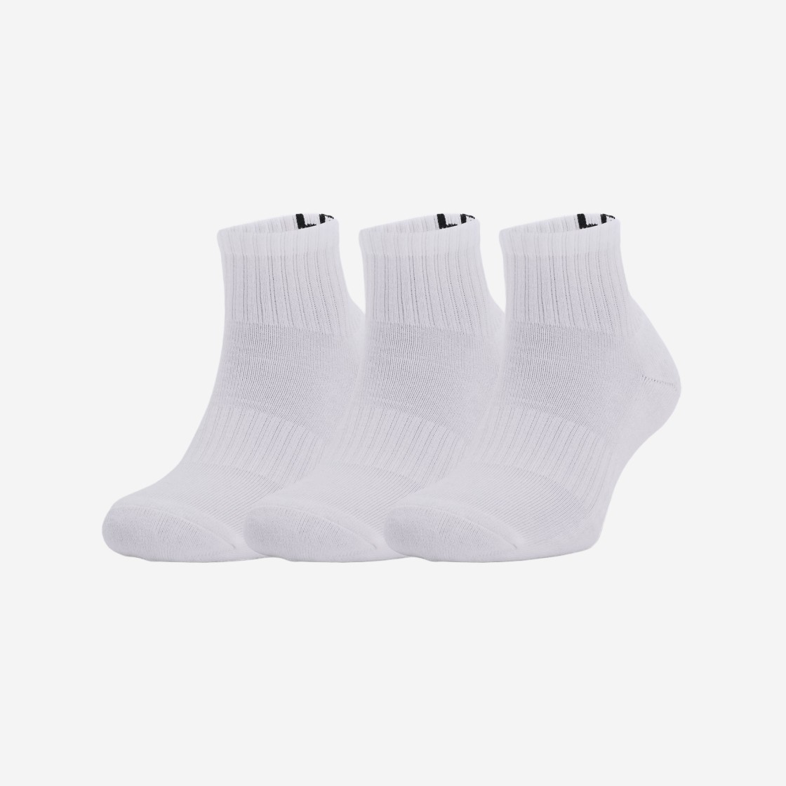 Under Armour UA Core Quarter Socks White Black (3 Pack) 상세 이미지 1