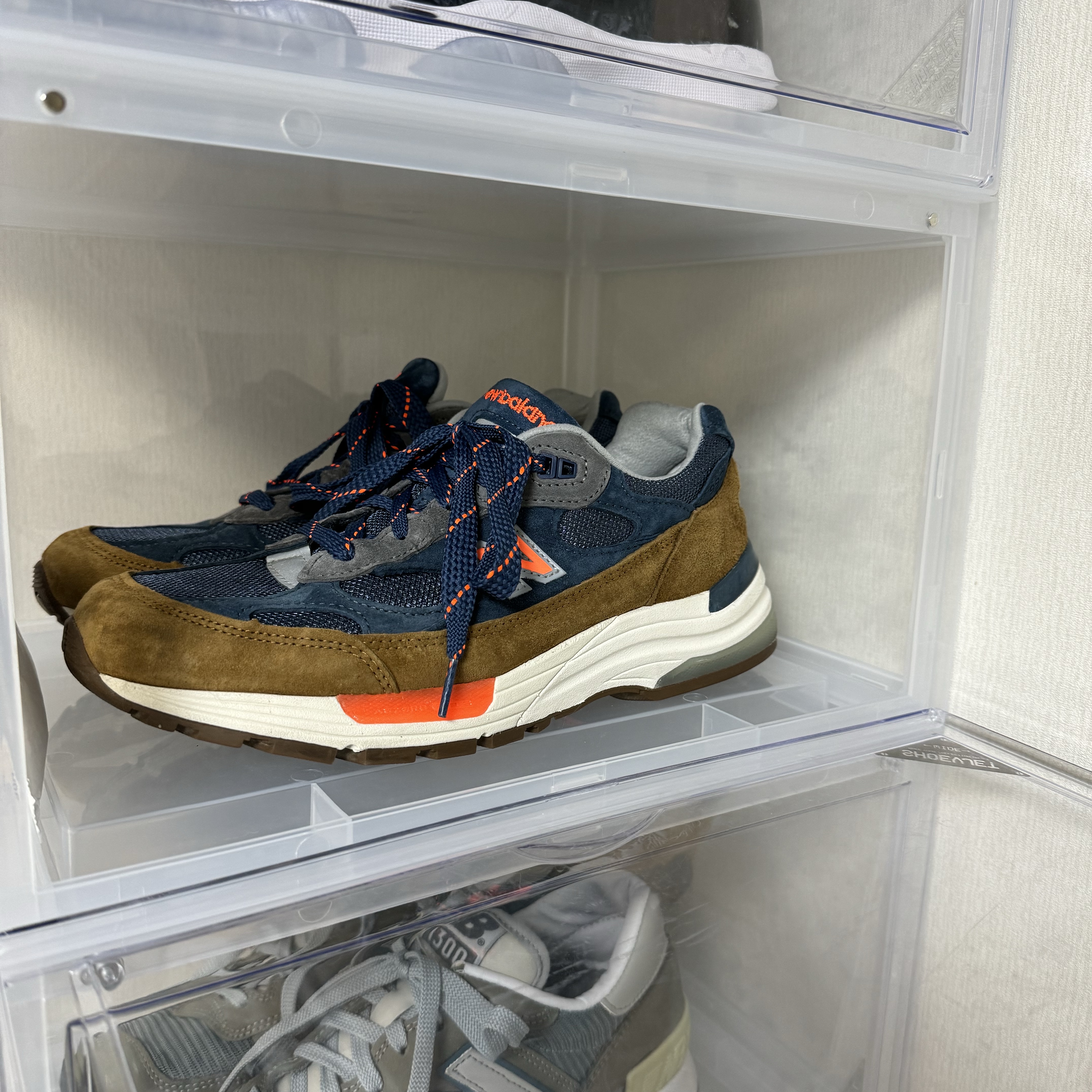 New Balance x J.Crew 992 Made in USA New York 착용 스타일 - 1