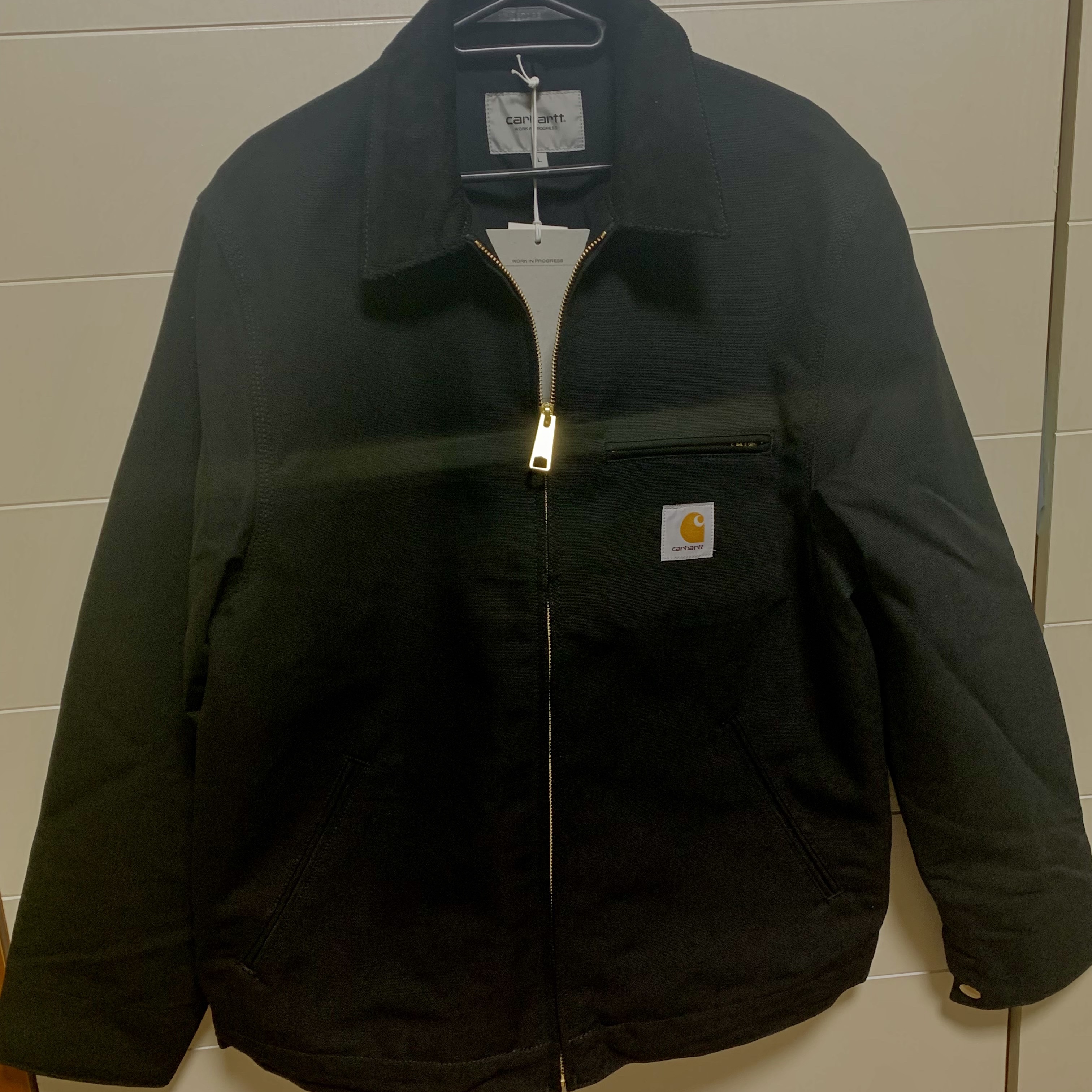 Carhartt WIP Organic Cotton Dearborn Canvas Detroit Jacket Black Rigid - Spring, Carhartt WIP OG Santa Fe Jacket Barista Aged Canvas - Winter 착용 스타일 - 1
