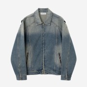 Millo Archive Back Pleats Denim Jacket Fade Blue