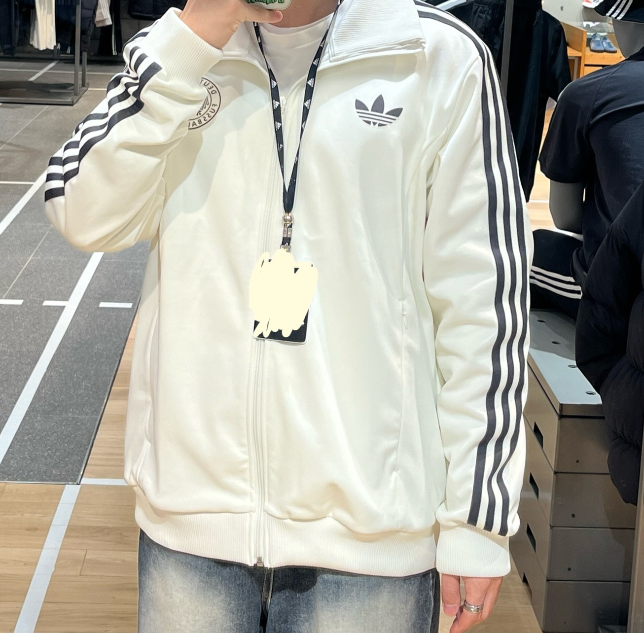 Adidas German Beckenbauer Track Top Off White - KR Sizing 착용 스타일