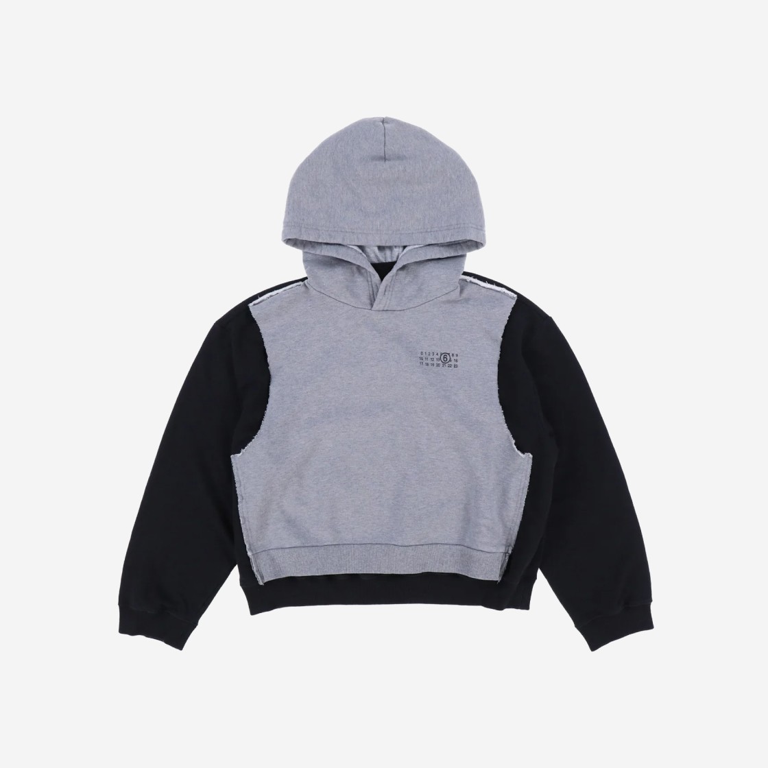 MM6 Maison Margiela Logo Hooded Sweatshirt Black Grey 상세 이미지 1