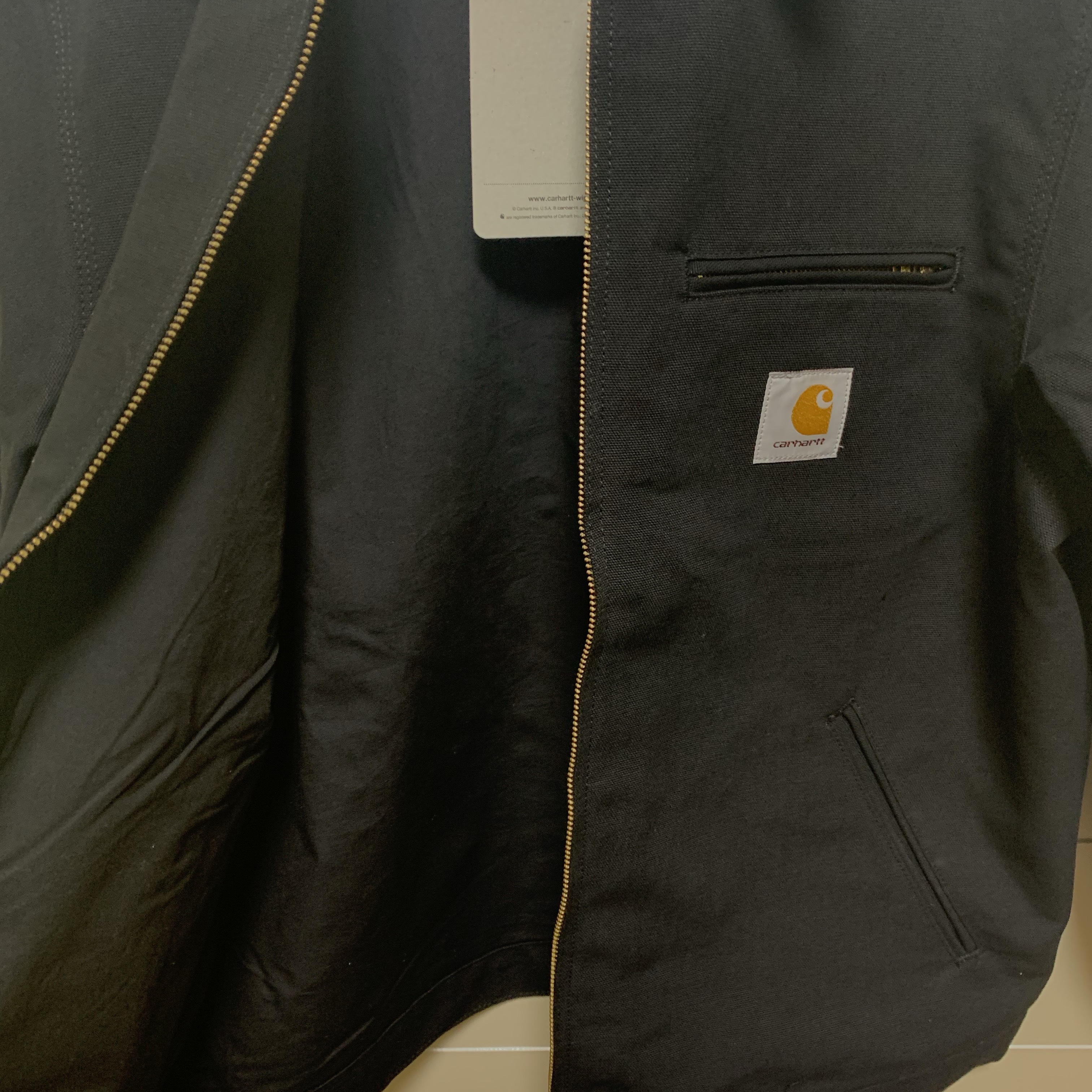 Carhartt WIP Organic Cotton Dearborn Canvas Detroit Jacket Black Rigid - Spring, Carhartt WIP OG Santa Fe Jacket Barista Aged Canvas - Winter 착용 스타일 - 2