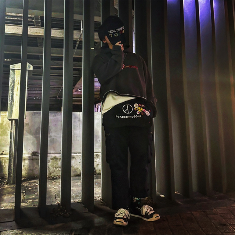 Nike x Peaceminusone Wide Pants Black (DR0096-010), Nike x Peaceminusone Wide Pants Black (DR0095-010) 착용 스타일 - 1