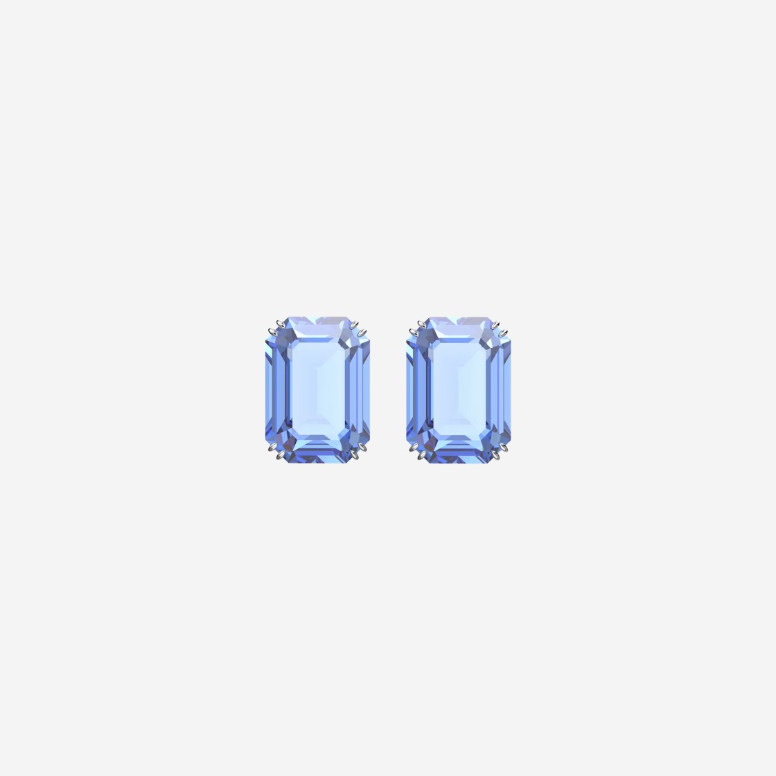 (W) Swarovski Millenia Stud Earrings Blue Rhodium Plated 상세 이미지 1