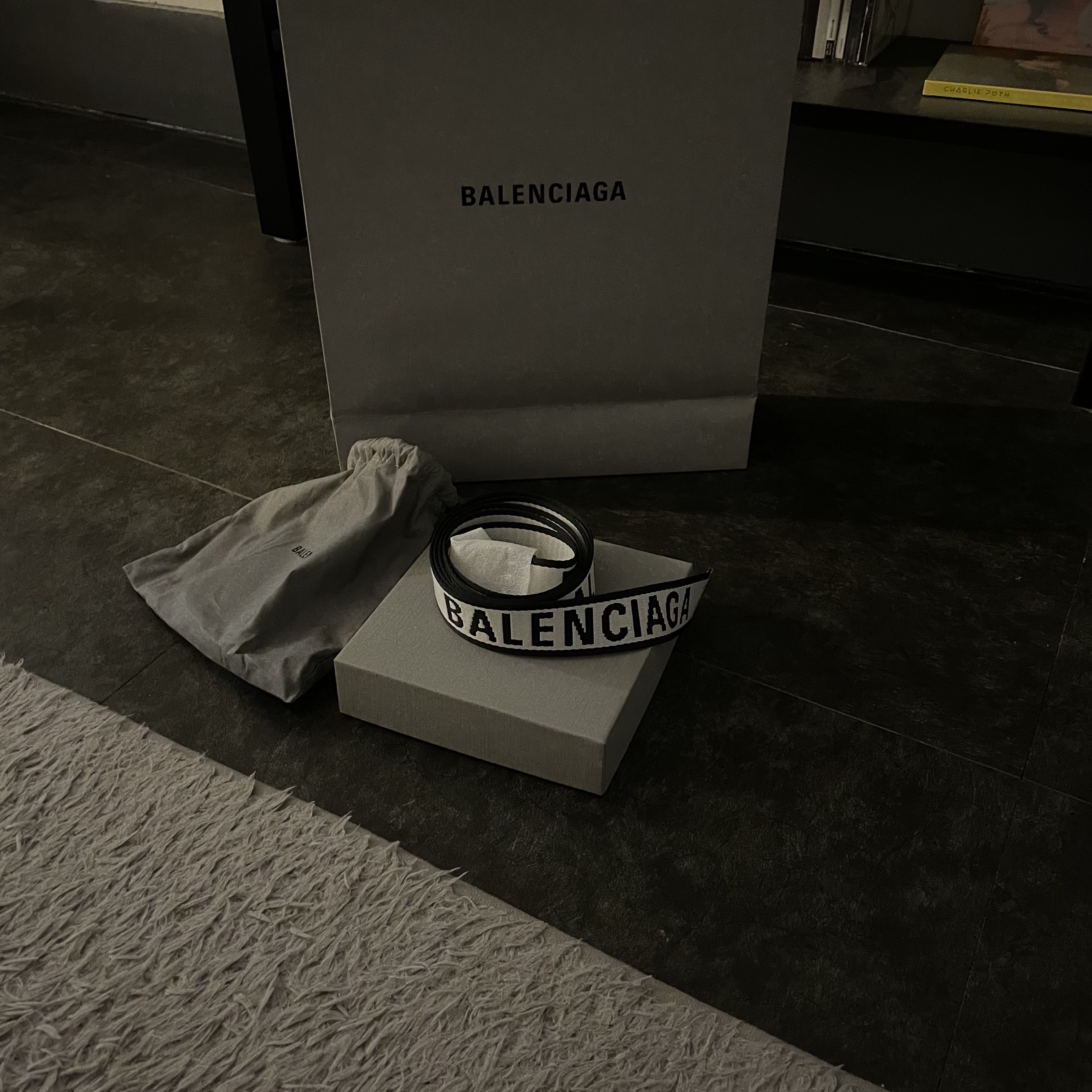 Balenciaga D Ring Belt Black 착용 스타일