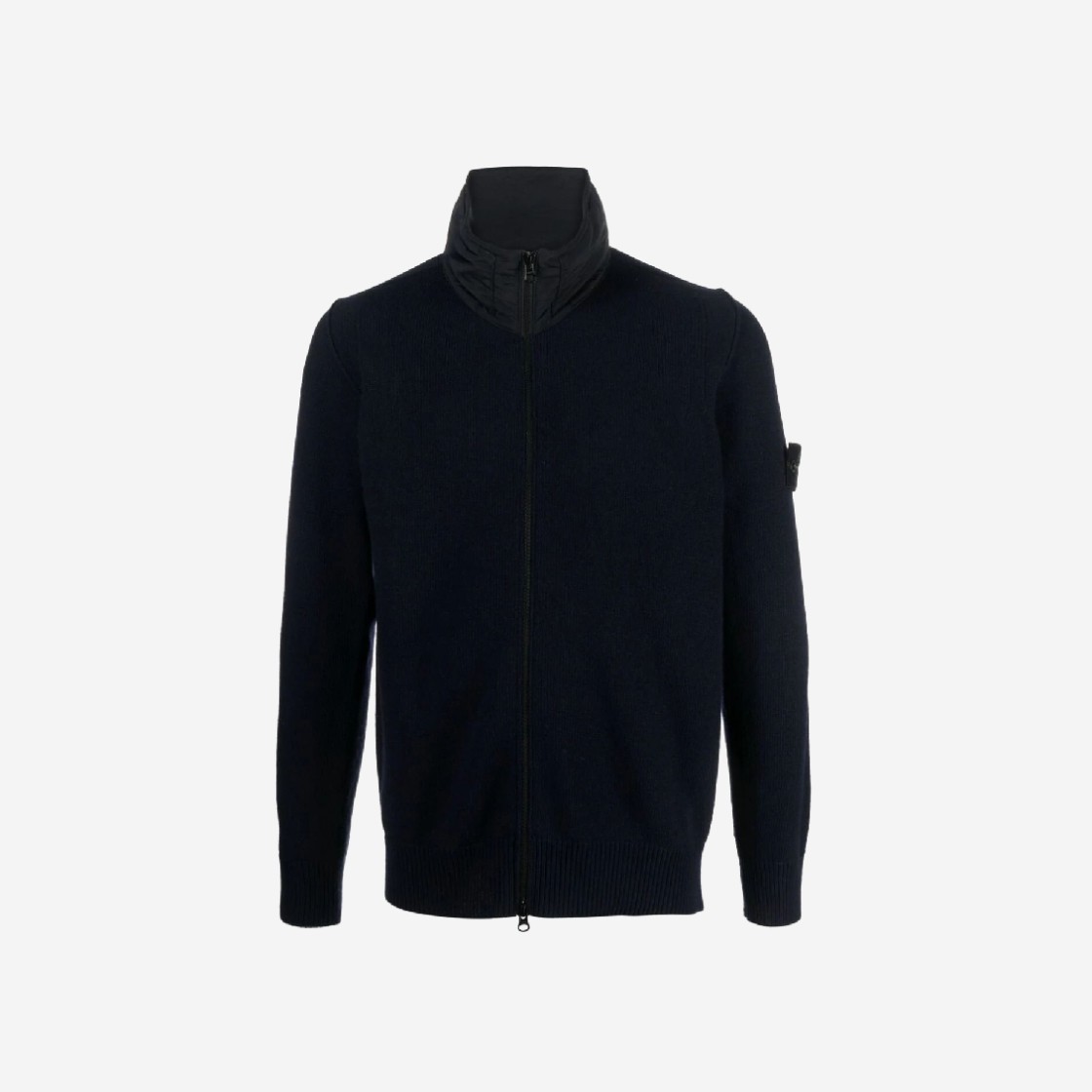 Stone Island 504A3 Lambswool Cardigan Knit Navy - 23FW 상세 이미지 1