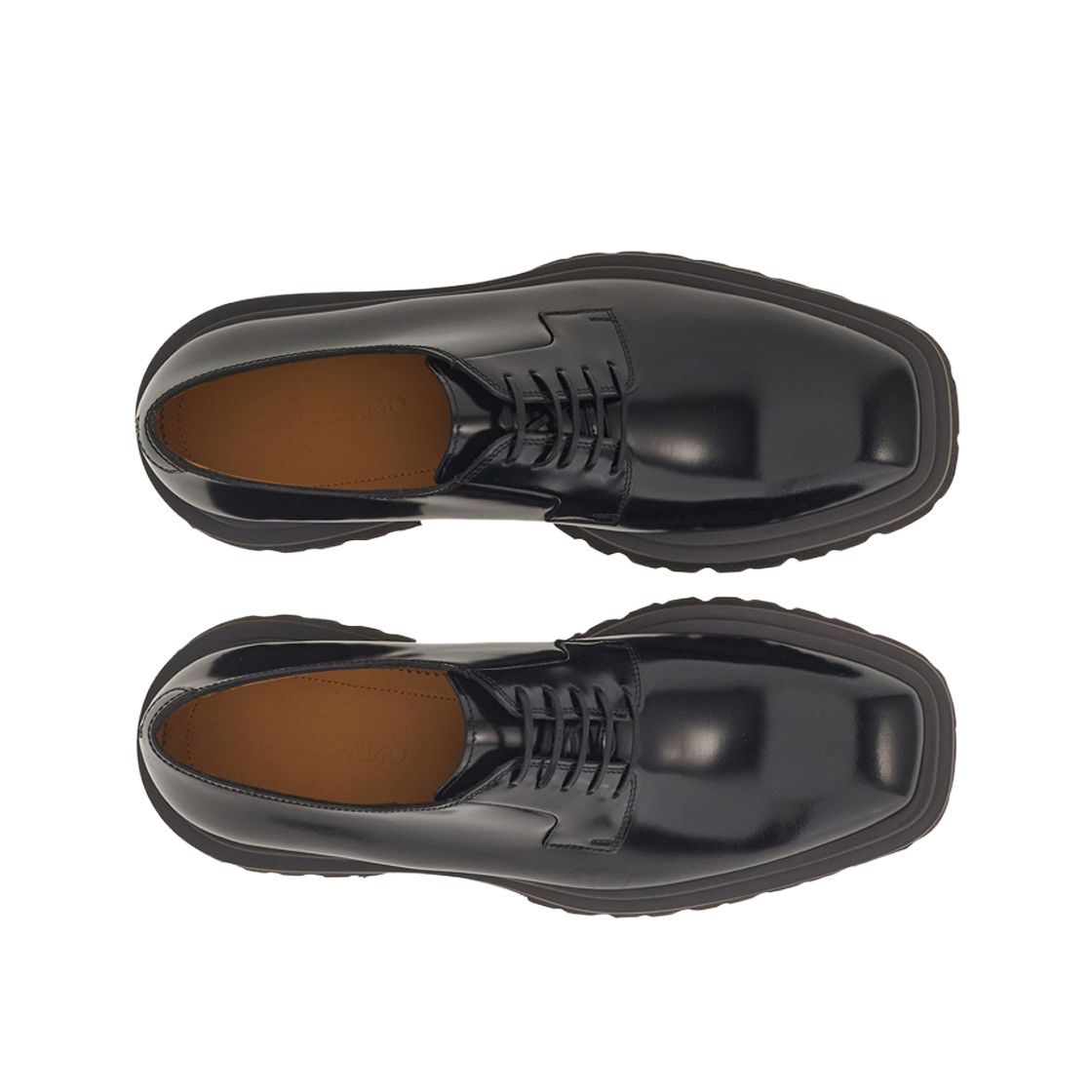 페라가모 스퀘어 토 더비 블랙 - EEE(Ferragamo Derby with Squared Toe Black - EEE) - 2