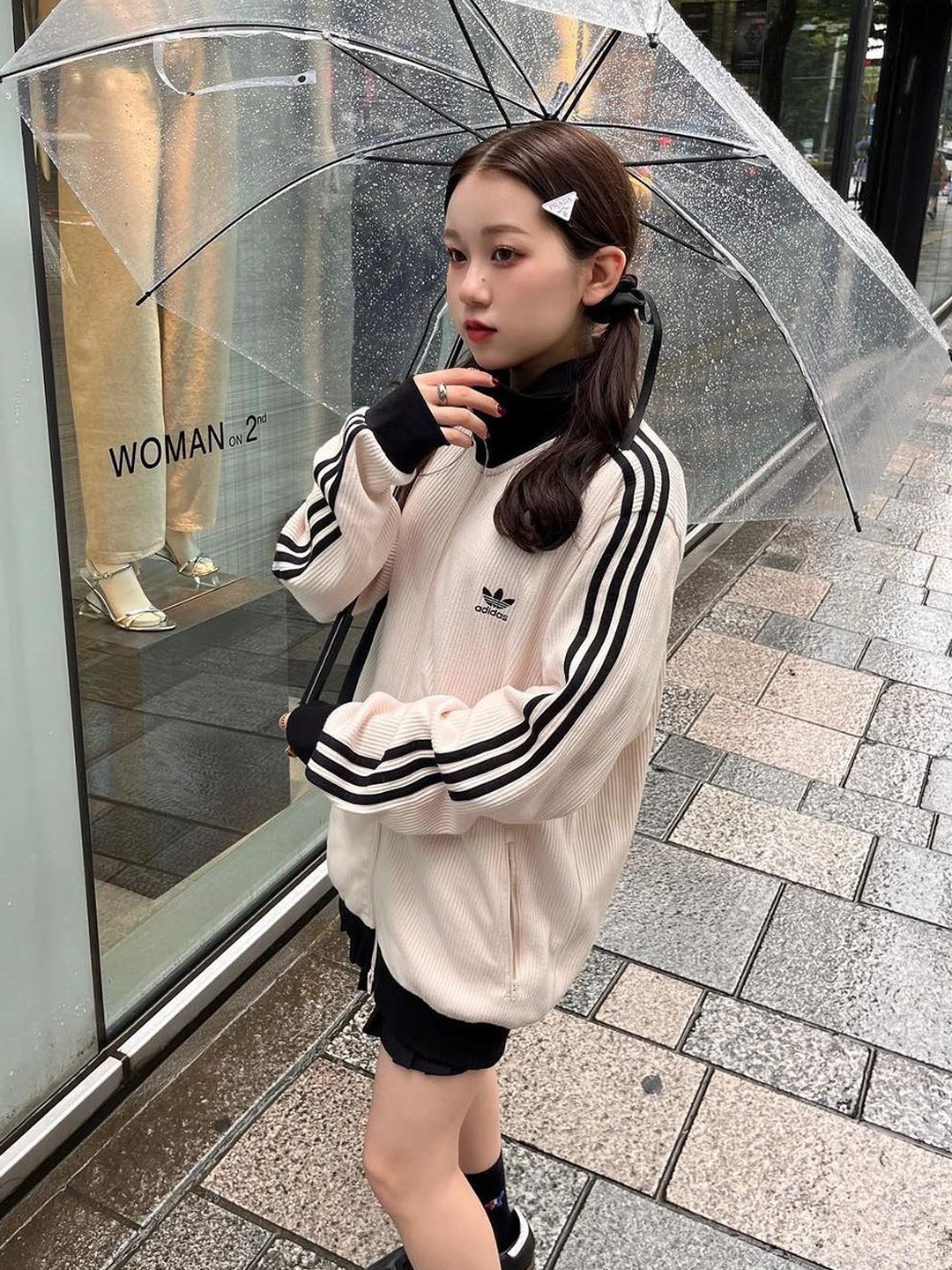 Adidas Adicolor Classic Waffle Beckenbauer Track Jacket Wonder White - US Sizing, Adidas Adicolor Classic Waffle Beckenbauer Track Jacket Wonder White - KR Sizing 착용 스타일 - 5