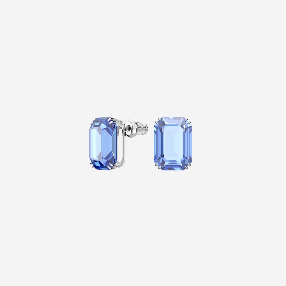 (W) Swarovski Millenia Stud Earrings Blue Rhodium Plated 상세 이미지 2