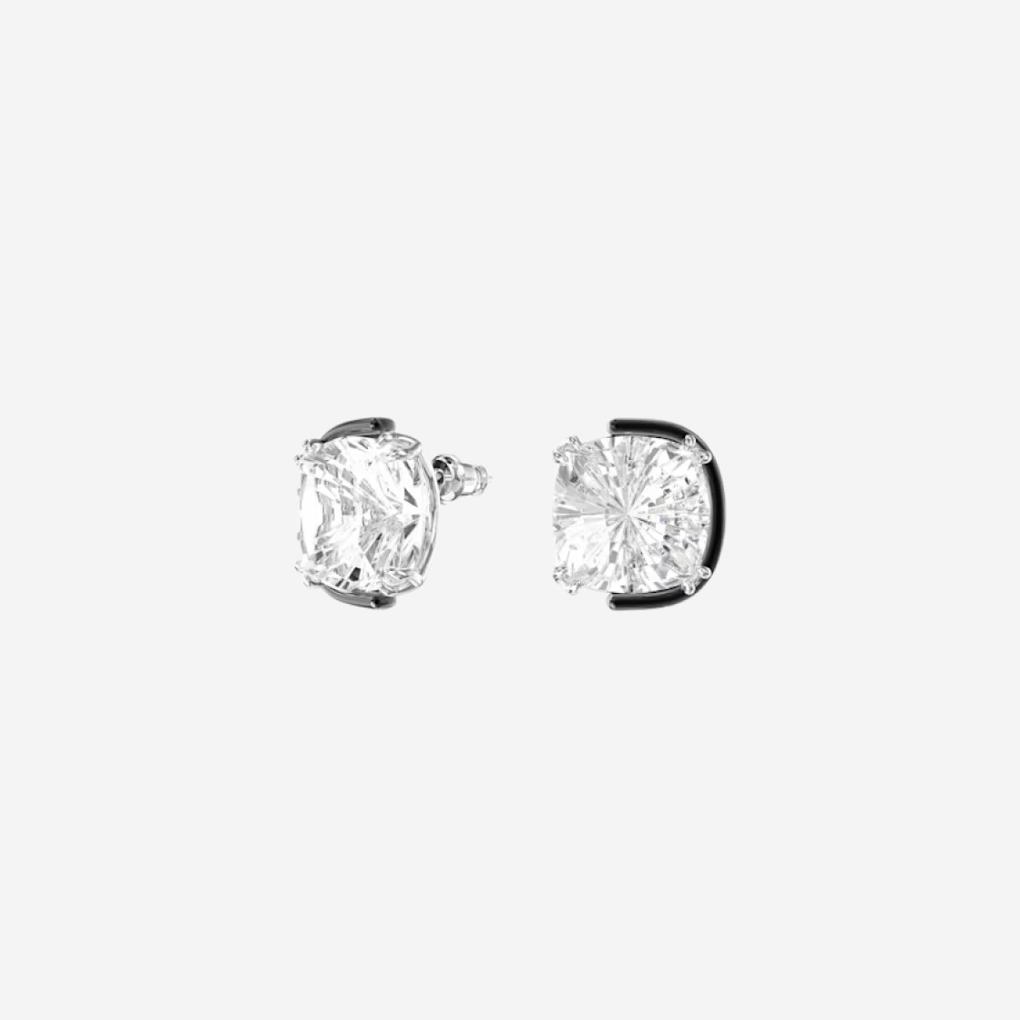 (W) Swarovski Harmonia Stud Cushion Cut Earrings White Mixed Metal Finish 상세 이미지 2