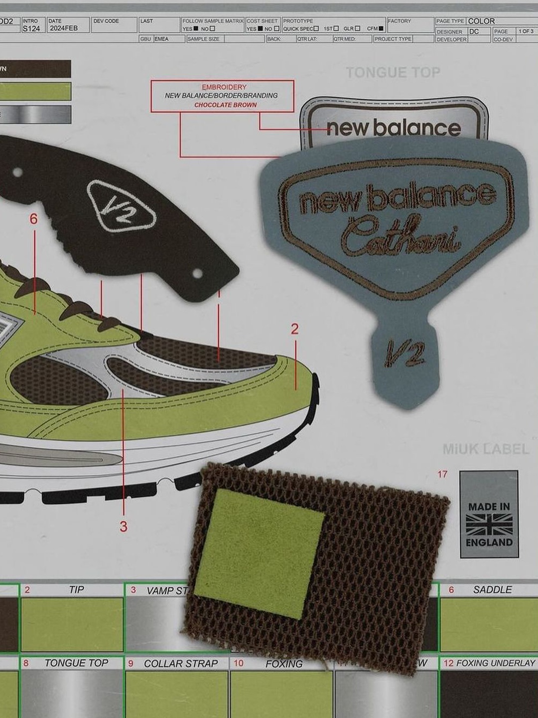 New Balance × Danielle Cathari 991v2 Matcha Chocolate Brown 착용 스타일 - 4