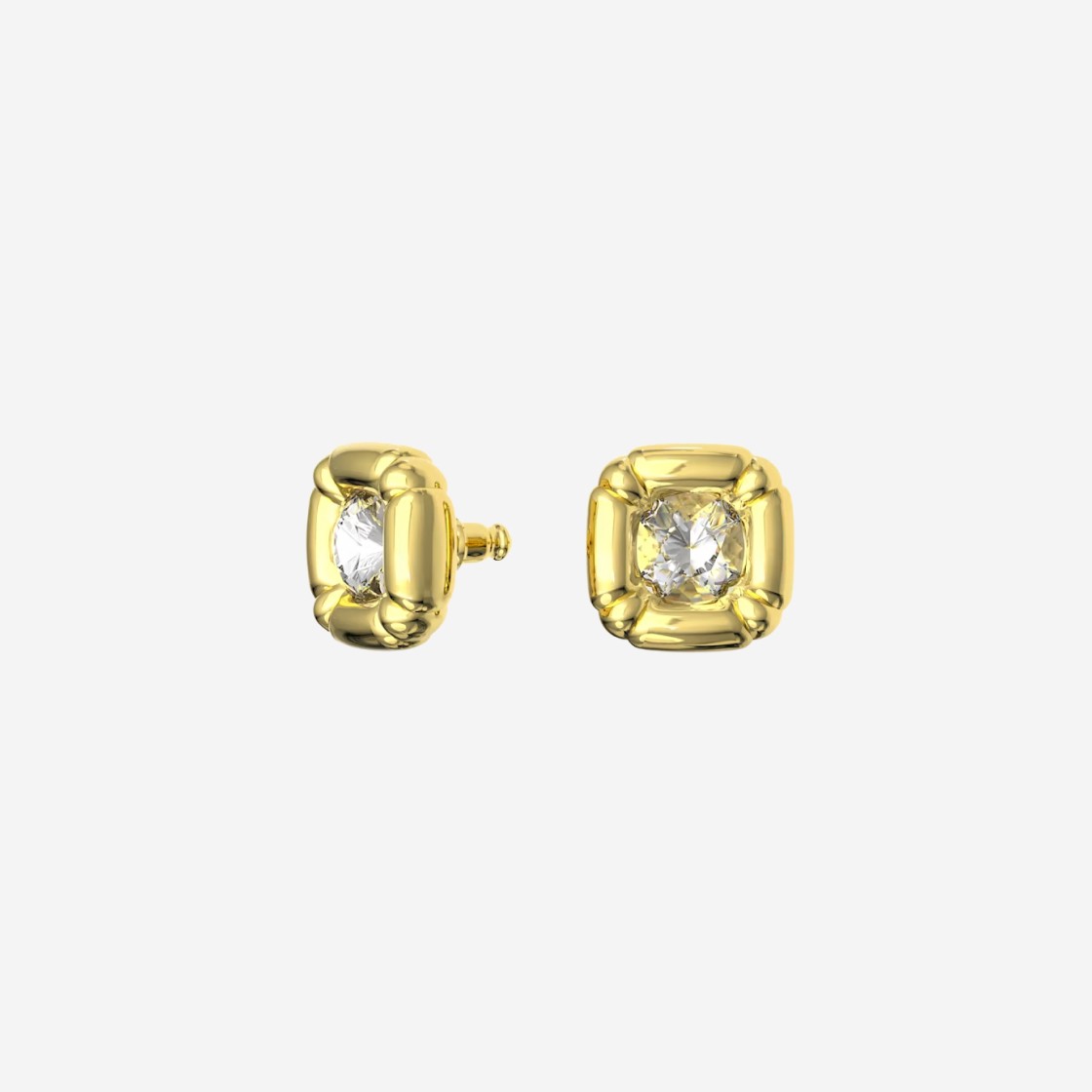 (W) Swarovski Dulcis Stud Cushion Cut Earrings Gold Plated 상세 이미지 2