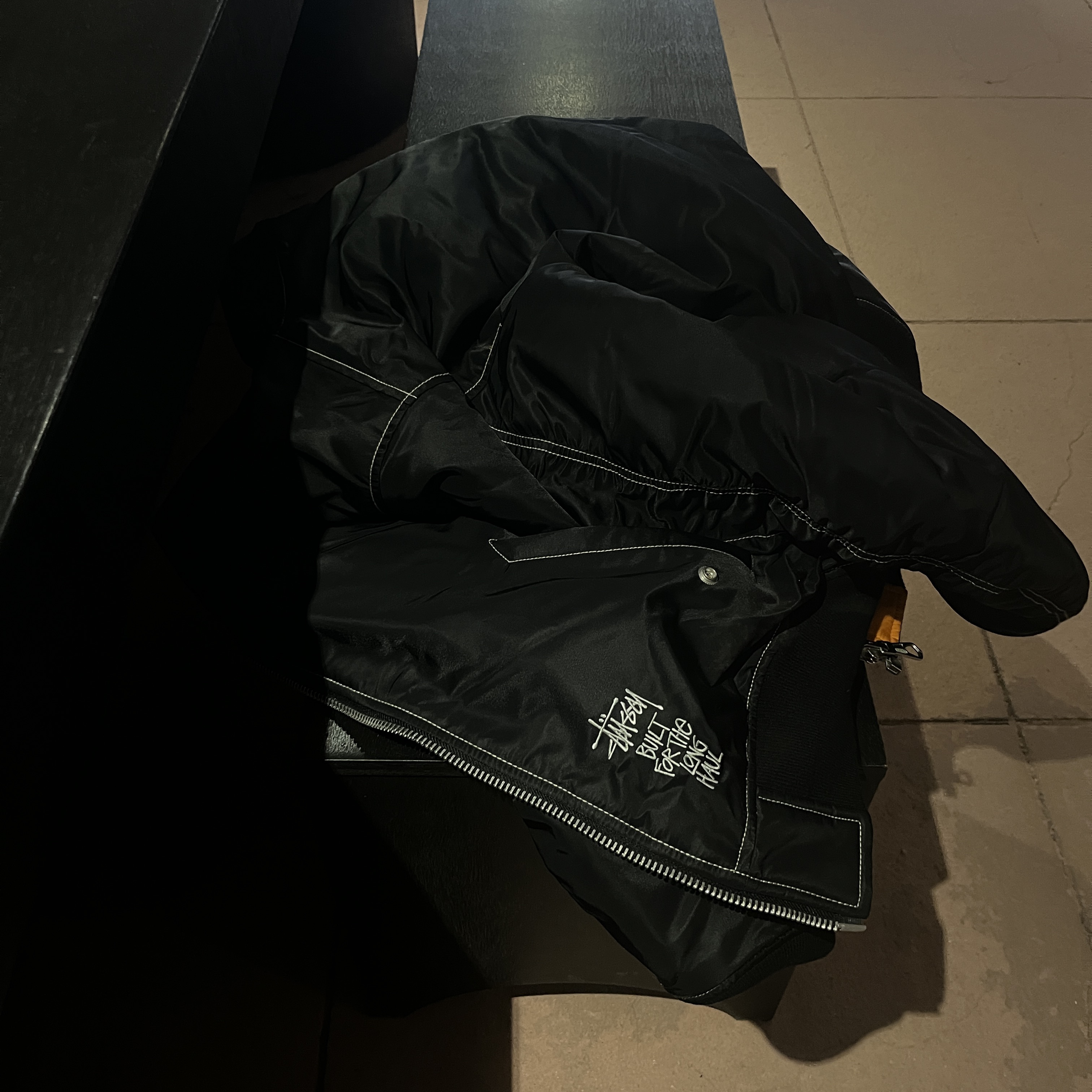 Stussy Built Reversible Bomber Jacket Black 착용 스타일