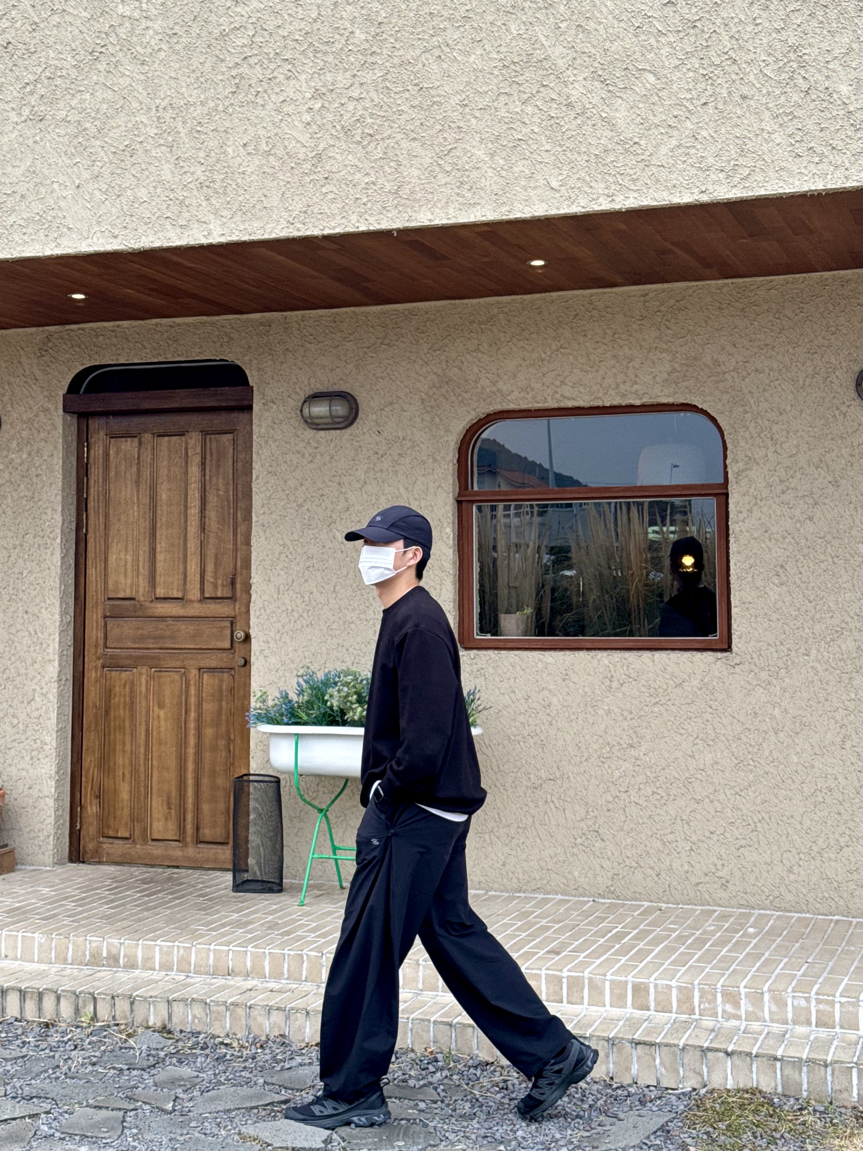 Sansan Gear Side Snap Pants V2 Black - 23FW, Sansan Gear Wing Cap Black - 23SS 착용 스타일