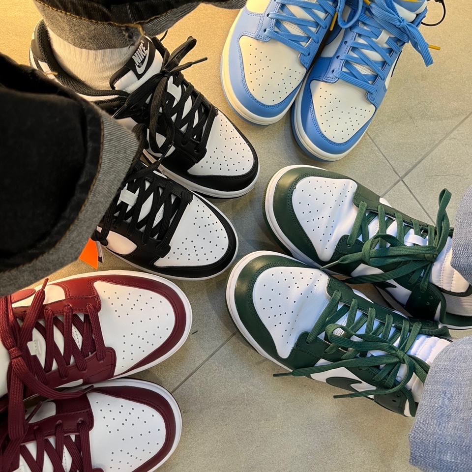 Nike Dunk Low Retro Varsity Green, (W) Nike Dunk Low Black 착용 스타일