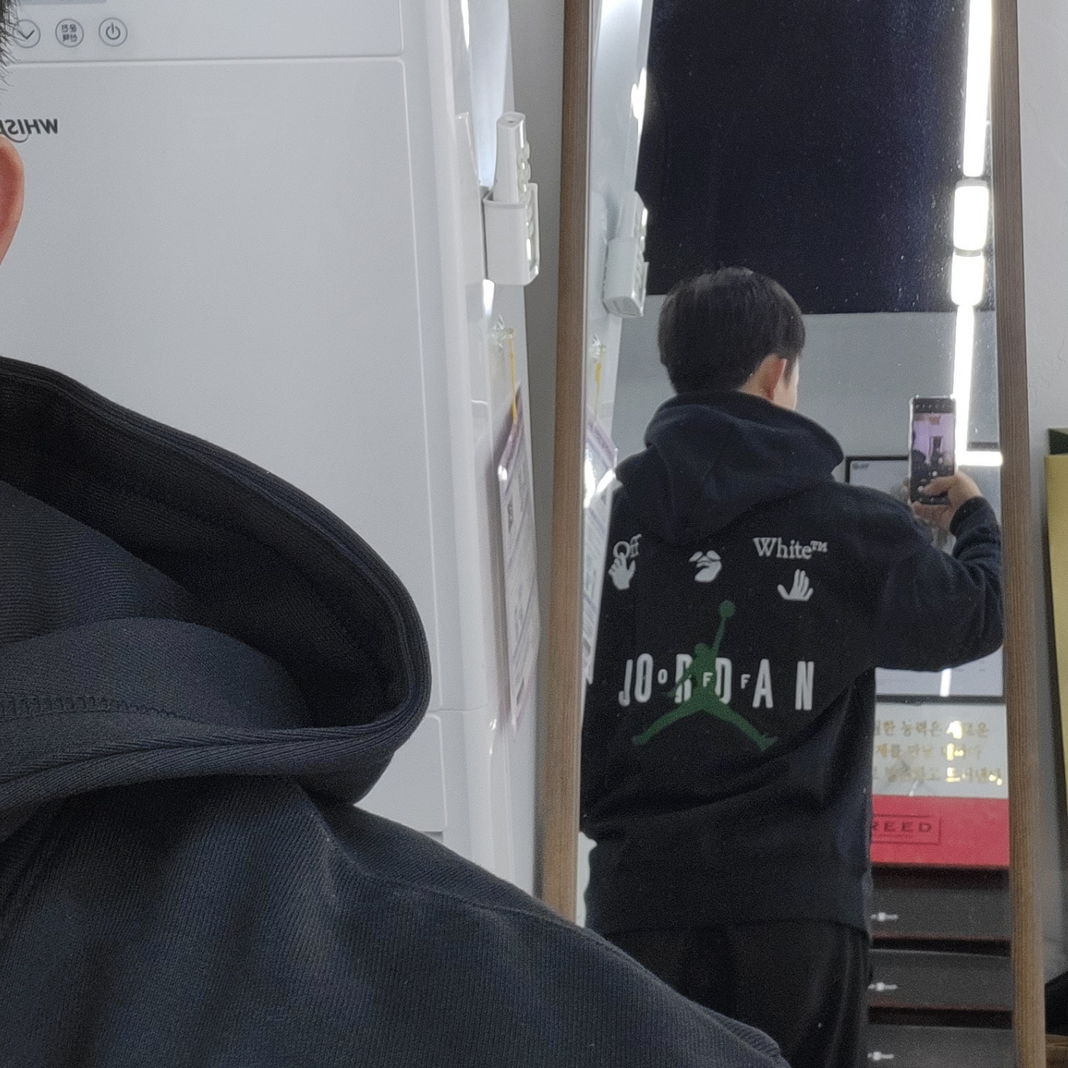 Jordan x Off-White Hoodie Black - Asia 착용 스타일