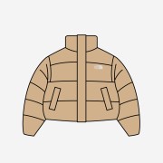 (W) The North Face White Label Glossy Detachable Down Jacket Gold Beige