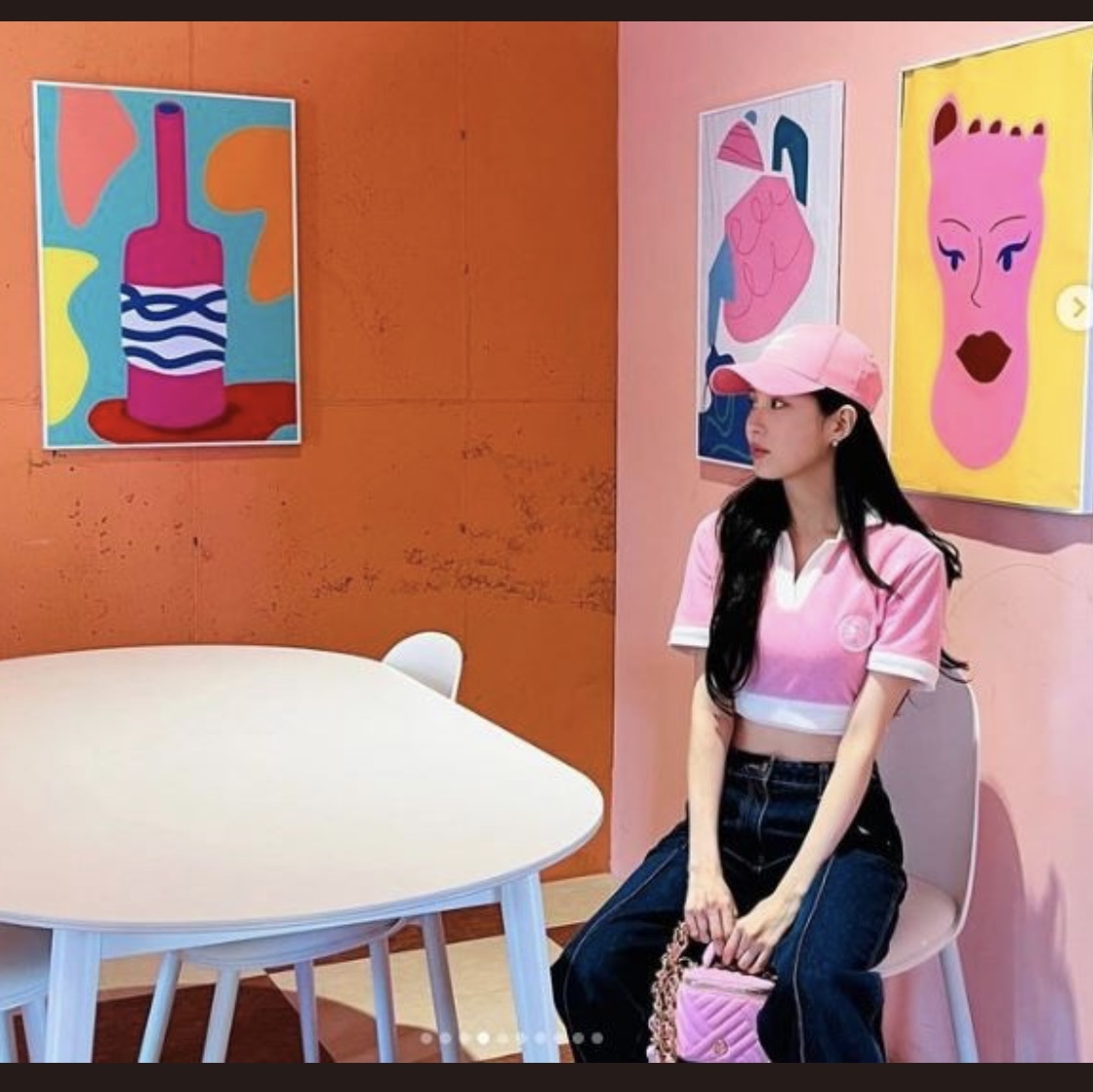 Adidas Trefoil Baseball Cap Bliss Pink 착용 스타일 - 1