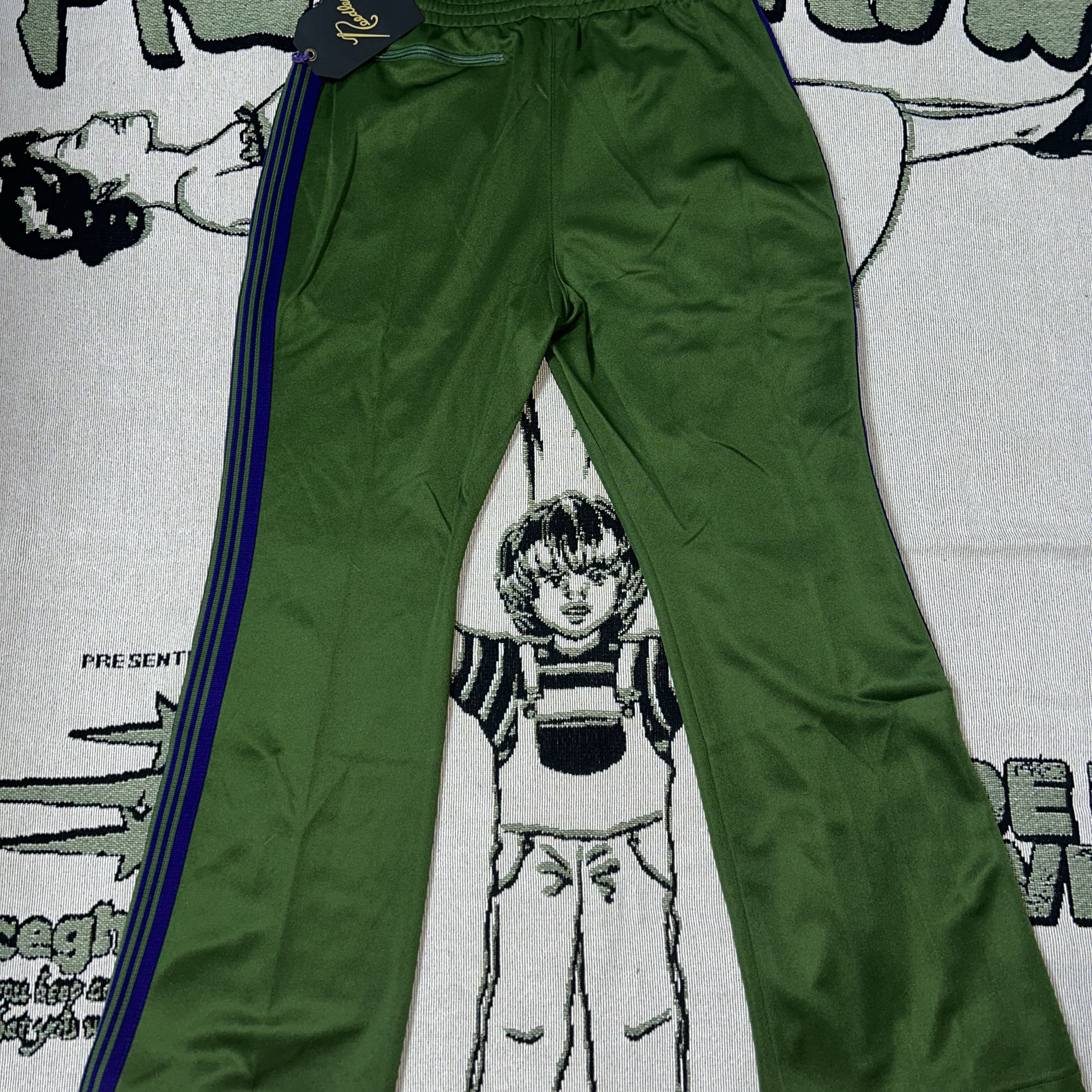 Needles Boot-Cut Track Pants Poly Smooth Ivy Green 착용 스타일 - 5