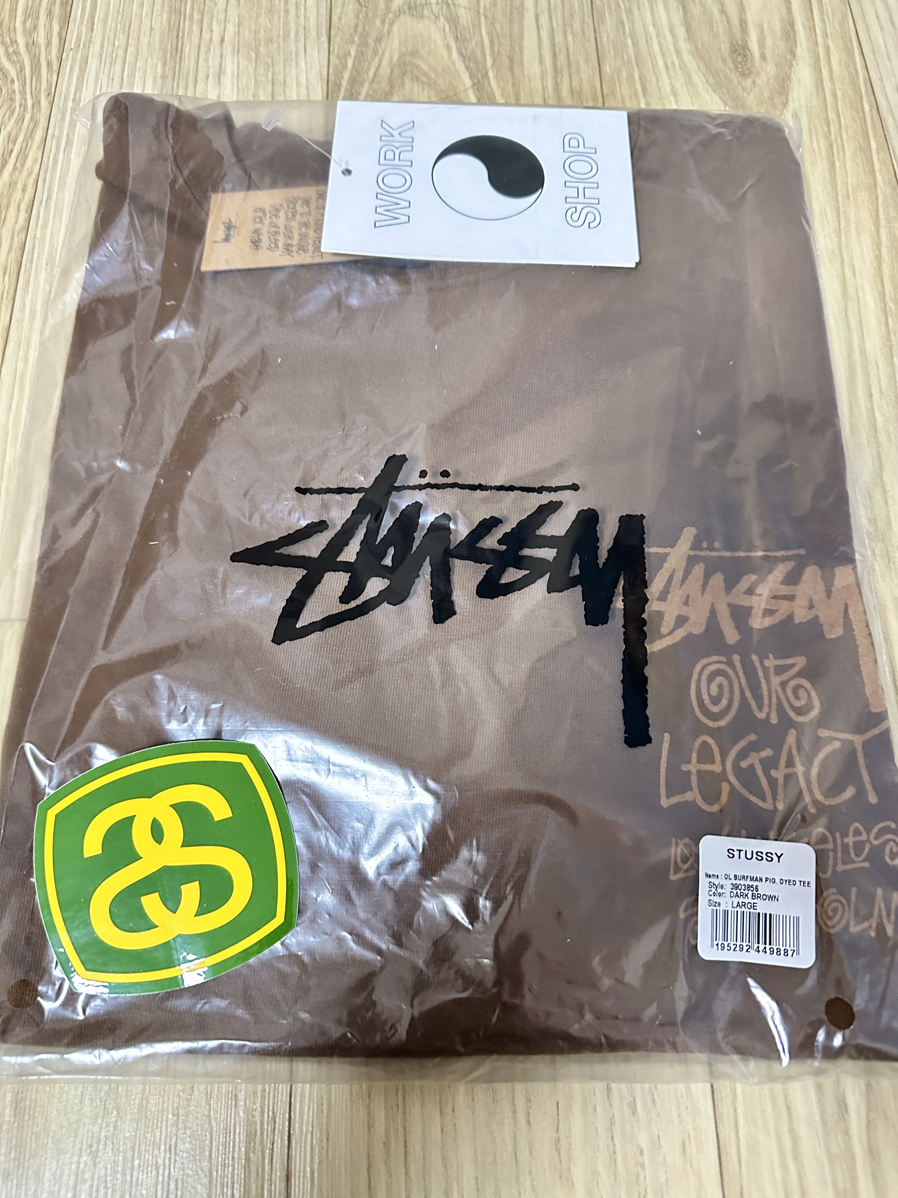 Stussy x Our Legacy Surfman Pigment Dyed T-Shirt Dark Brown 착용 스타일