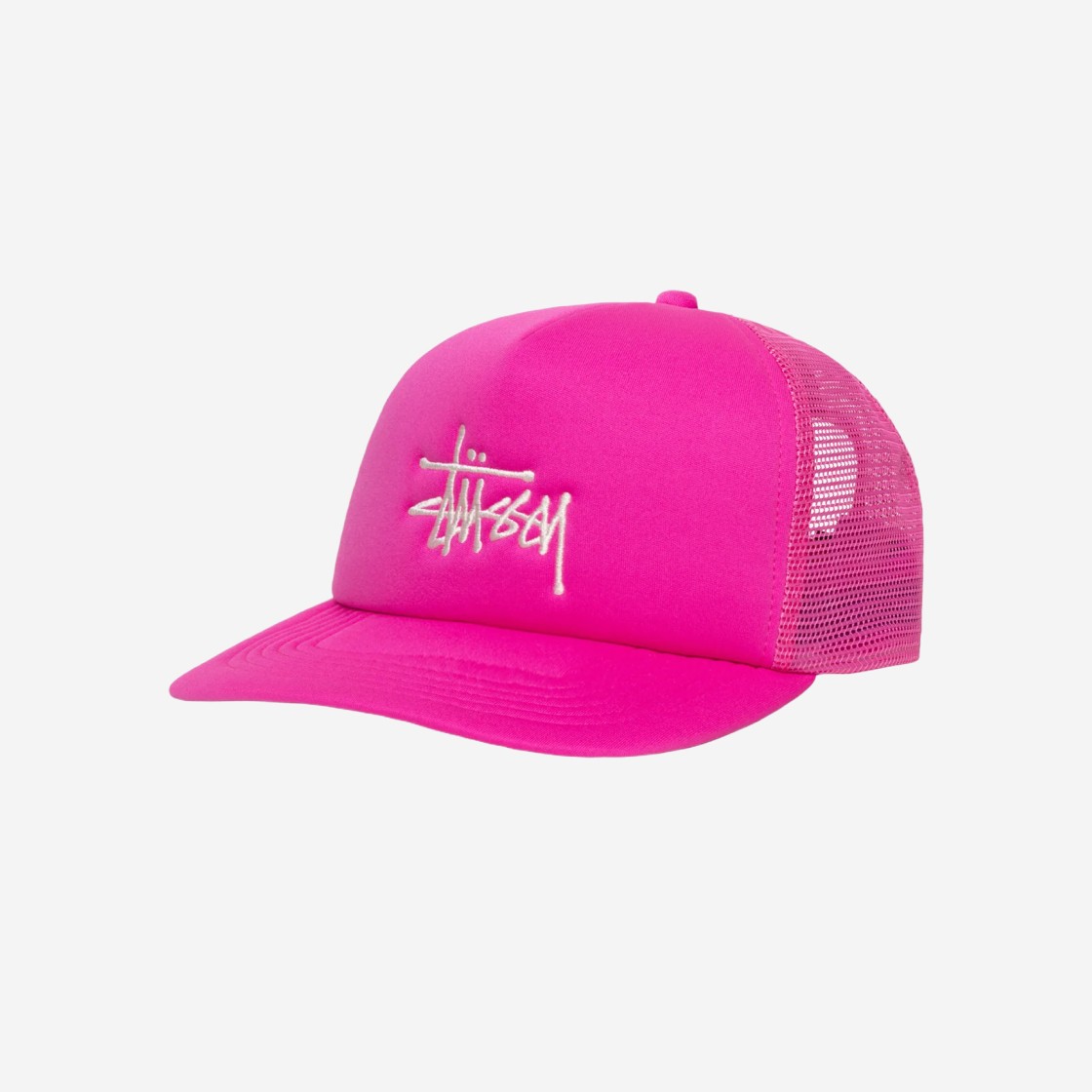 Stussy Basic Trucker Cap Hot Pink 상세 이미지 1