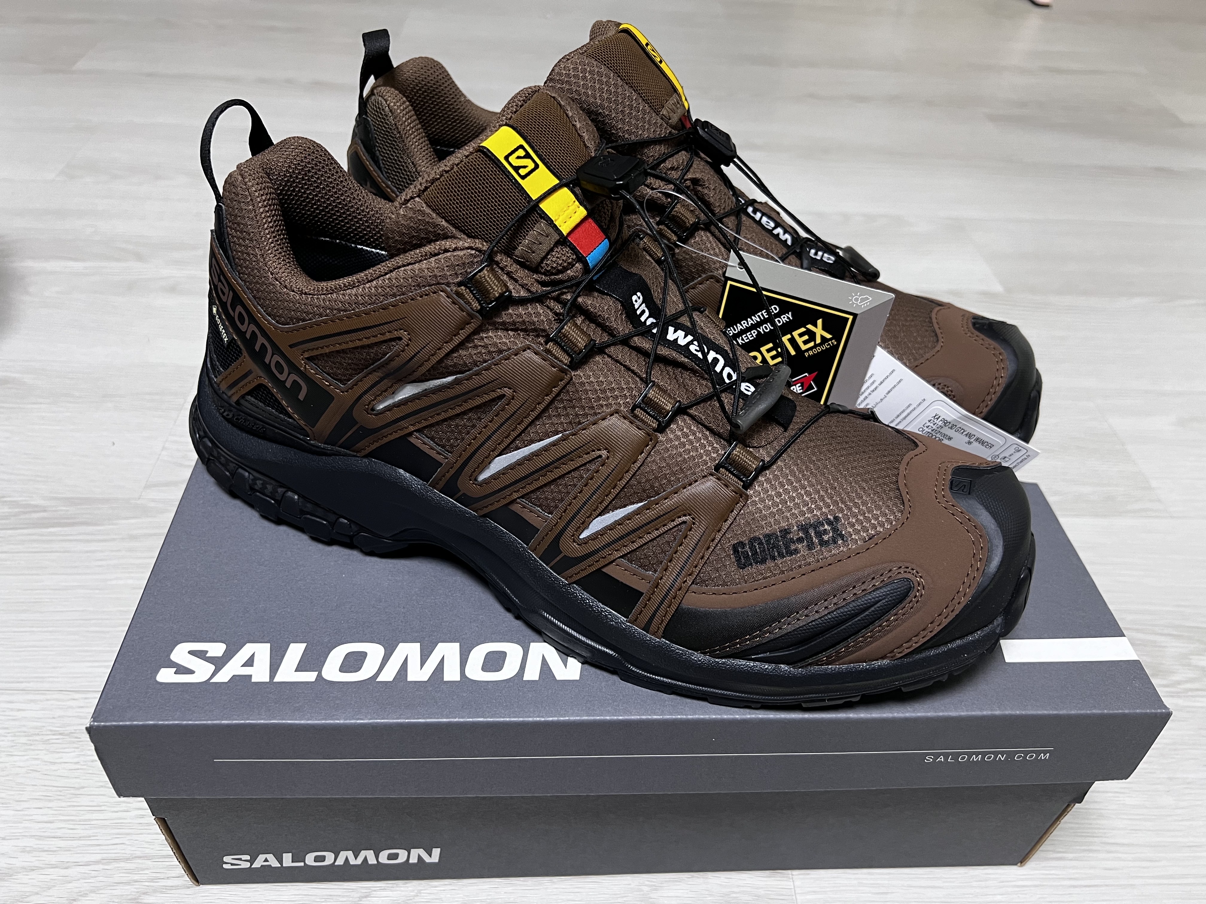 Salomon x And Wander XA Pro 3D Gore-Tex Brown 착용 스타일