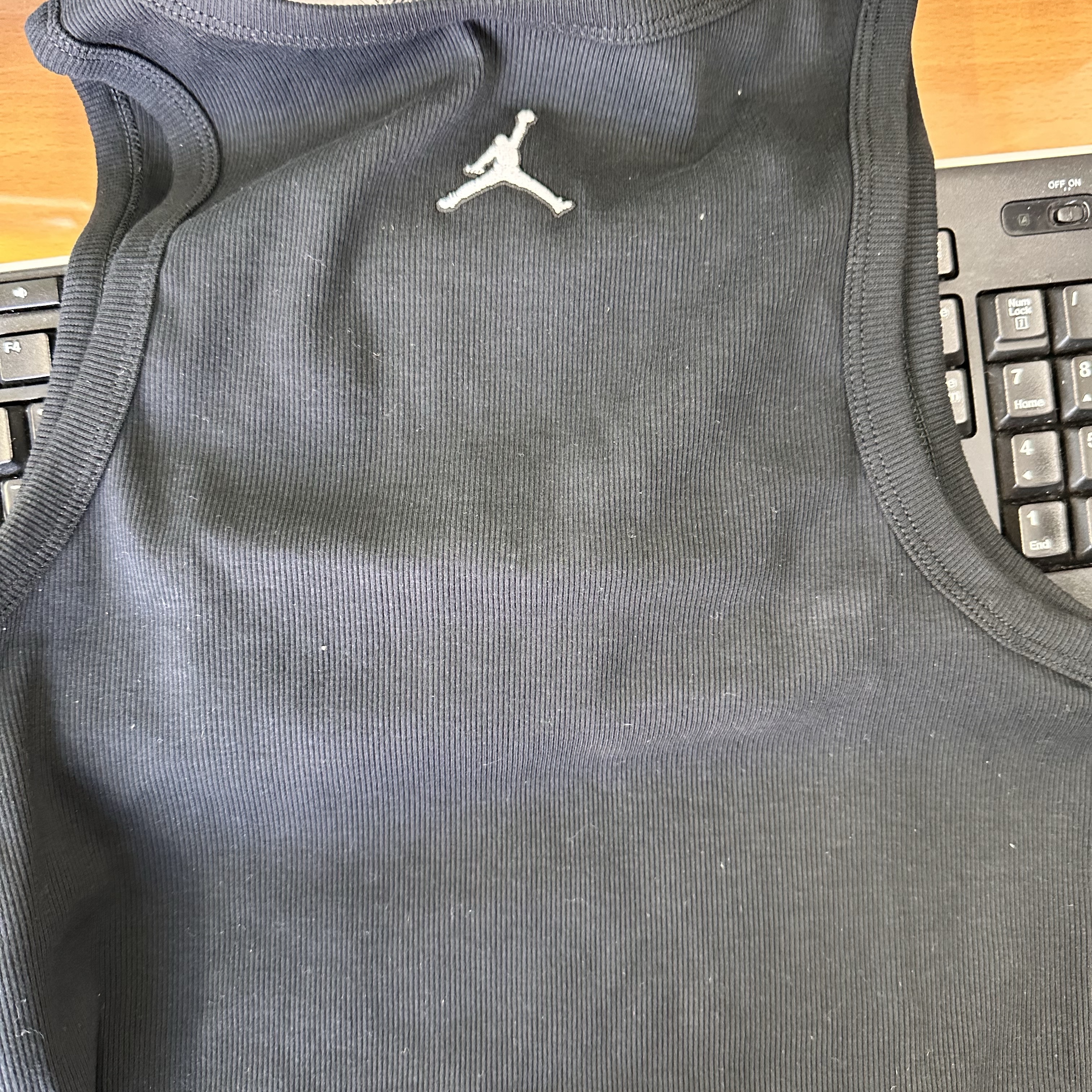 (W) Jordan Cropped Tank Top Black - Asia 착용 스타일