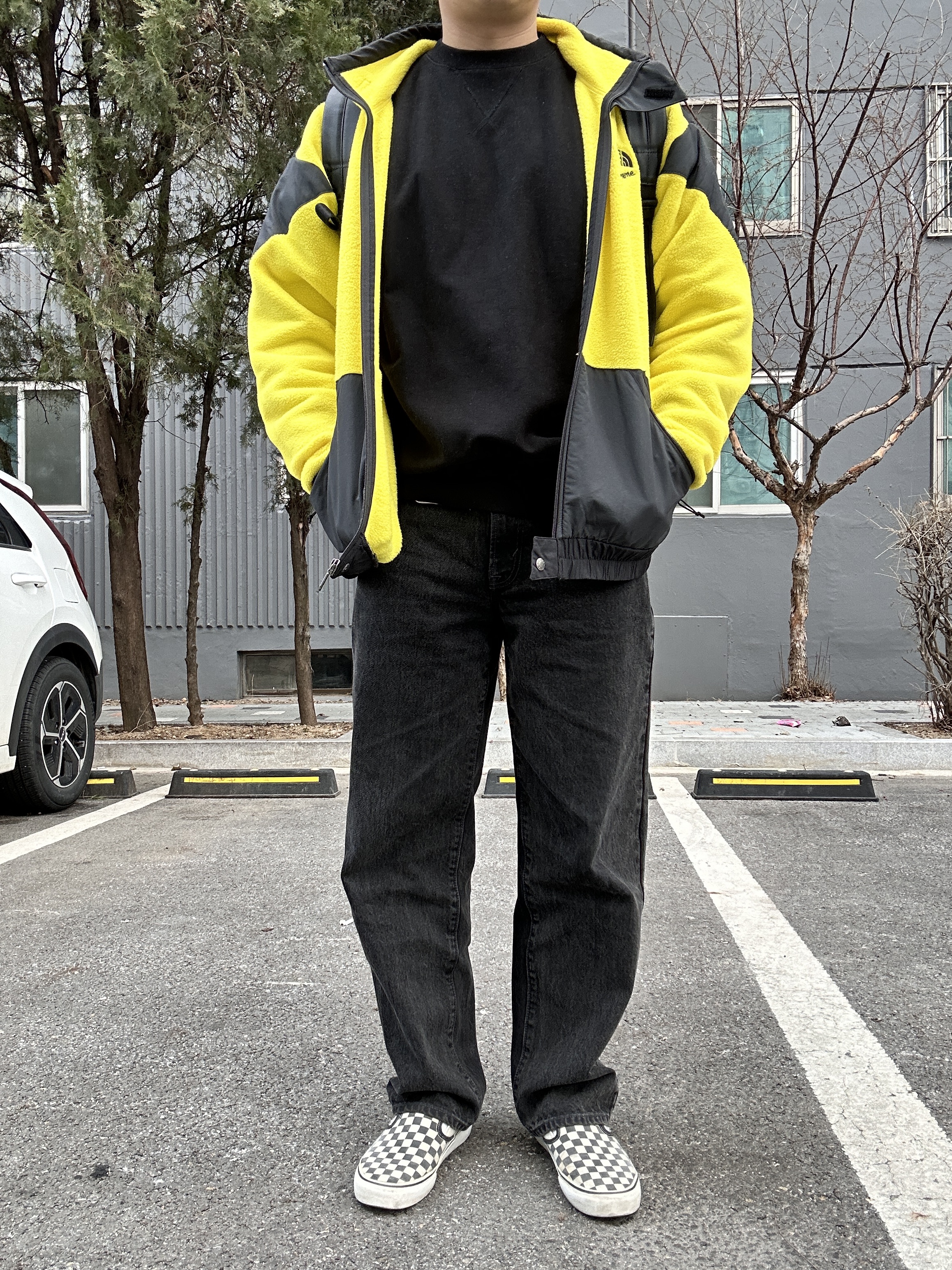 Vans Slip-On Checkerboard 착용 스타일 - 2