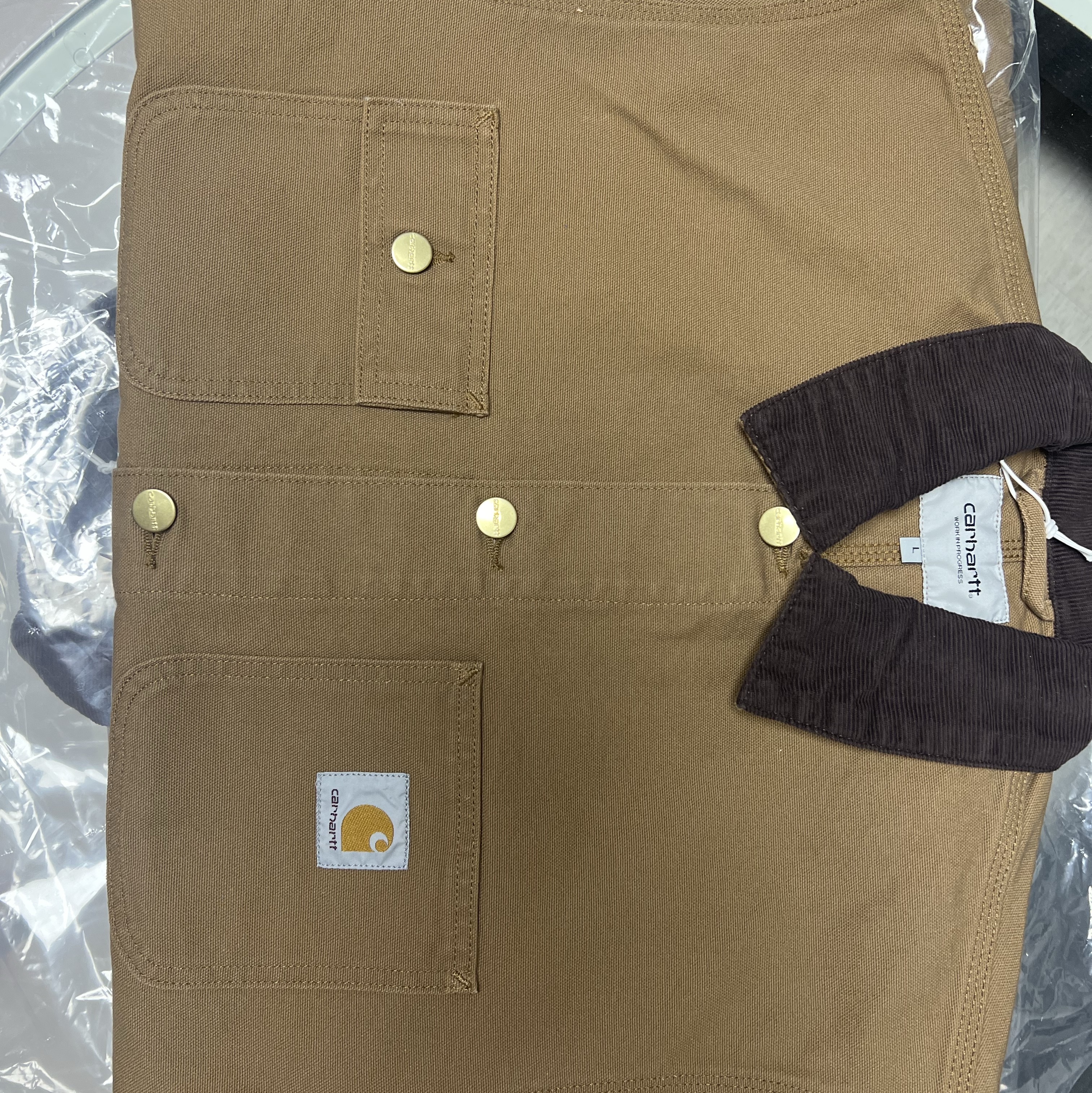 Carhartt WIP Dearborn Canvas (unlined) Michigan Chore Coat Hamilton Brown - Spring 착용 스타일 - 1