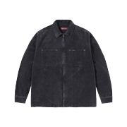 Supreme Washed Corduroy Zip Up Shirt Black - 24SS