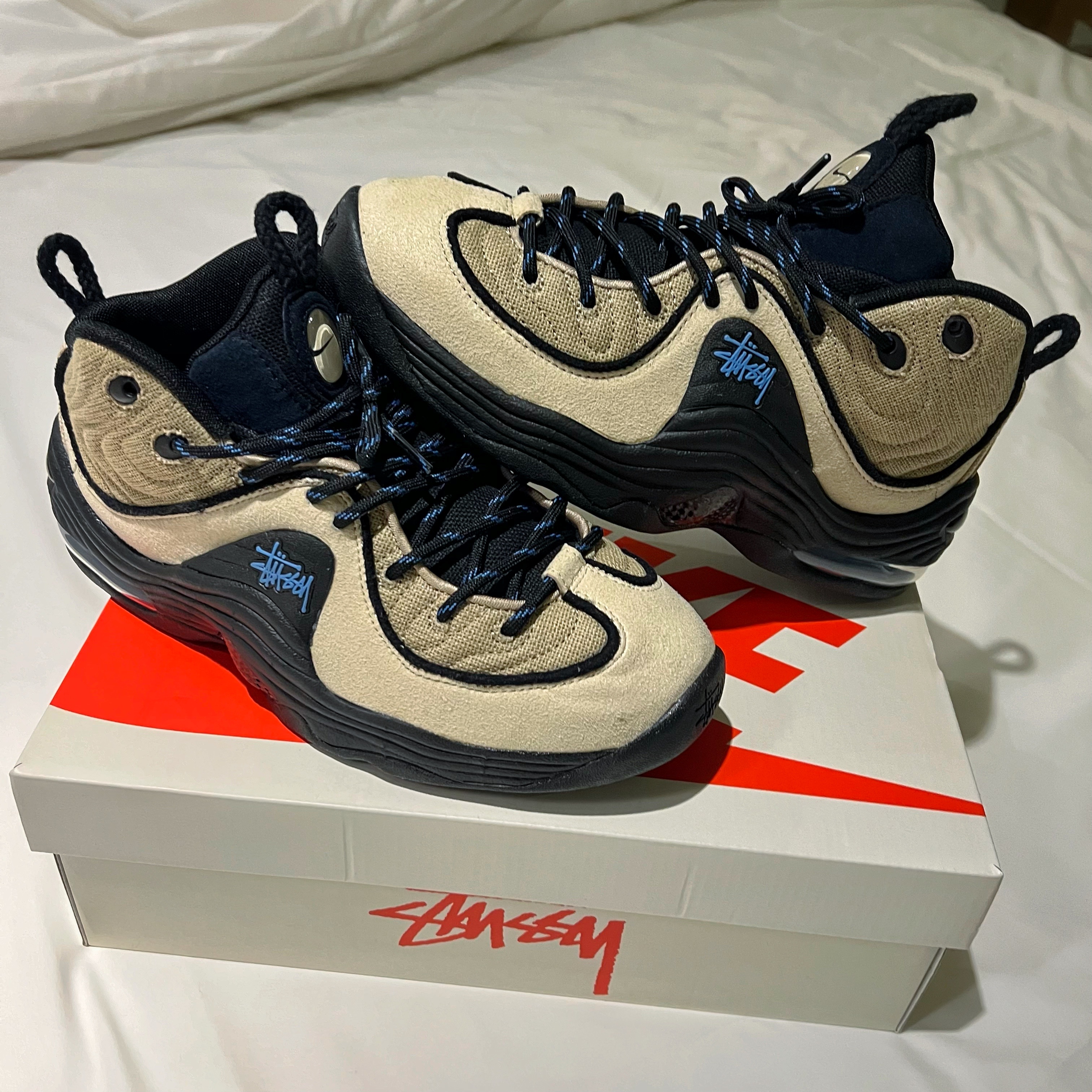 Nike x Stussy Air Penny II Rattan and Limestone 착용 스타일