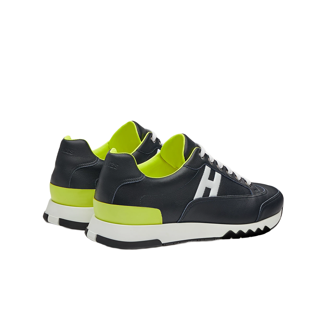 에르메스 트레일 스니커즈 카프스킨 & 블루 인디고 죤 플루오(Hermes Trail Sneakers Calfskin & Bleu Indigo Jaune Fluo) - 2