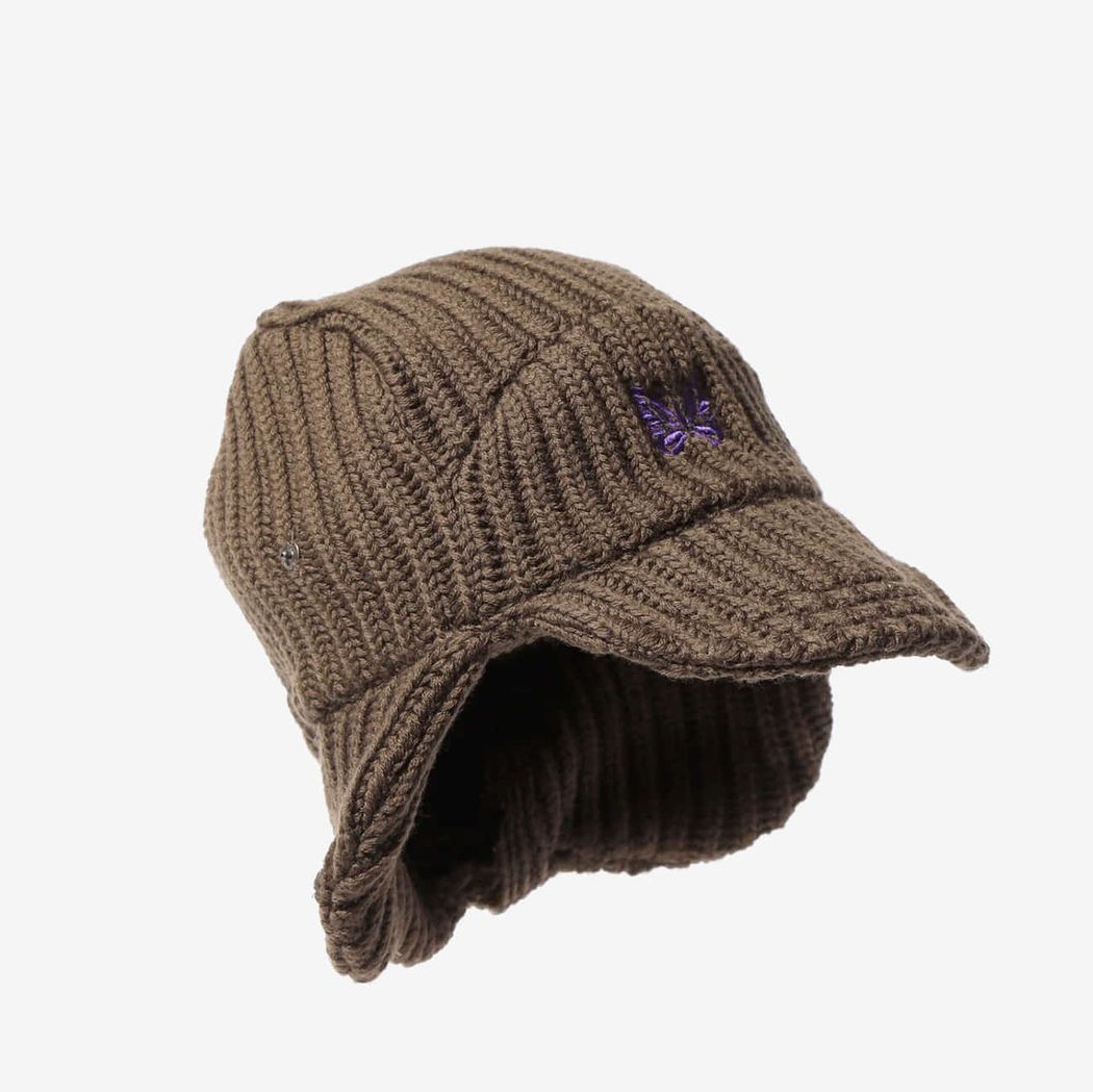 Needles Merino Wool Bird Shooting Cap Brown 착용 스타일 - 1